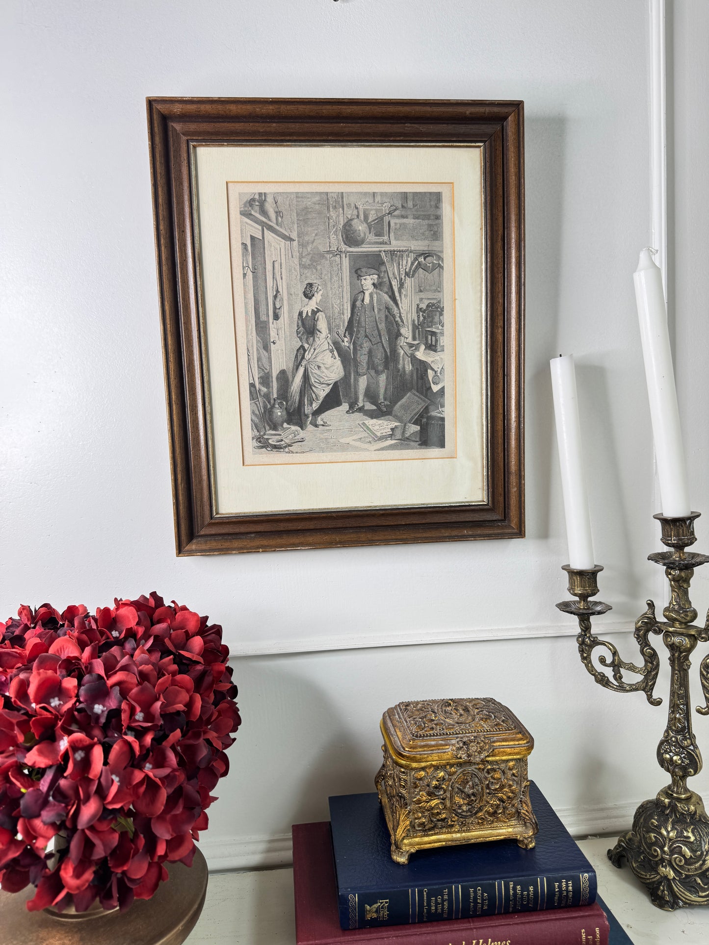 Robert Herdman Signed Engraving – "Antiquary & Lovel" in Antique Frame