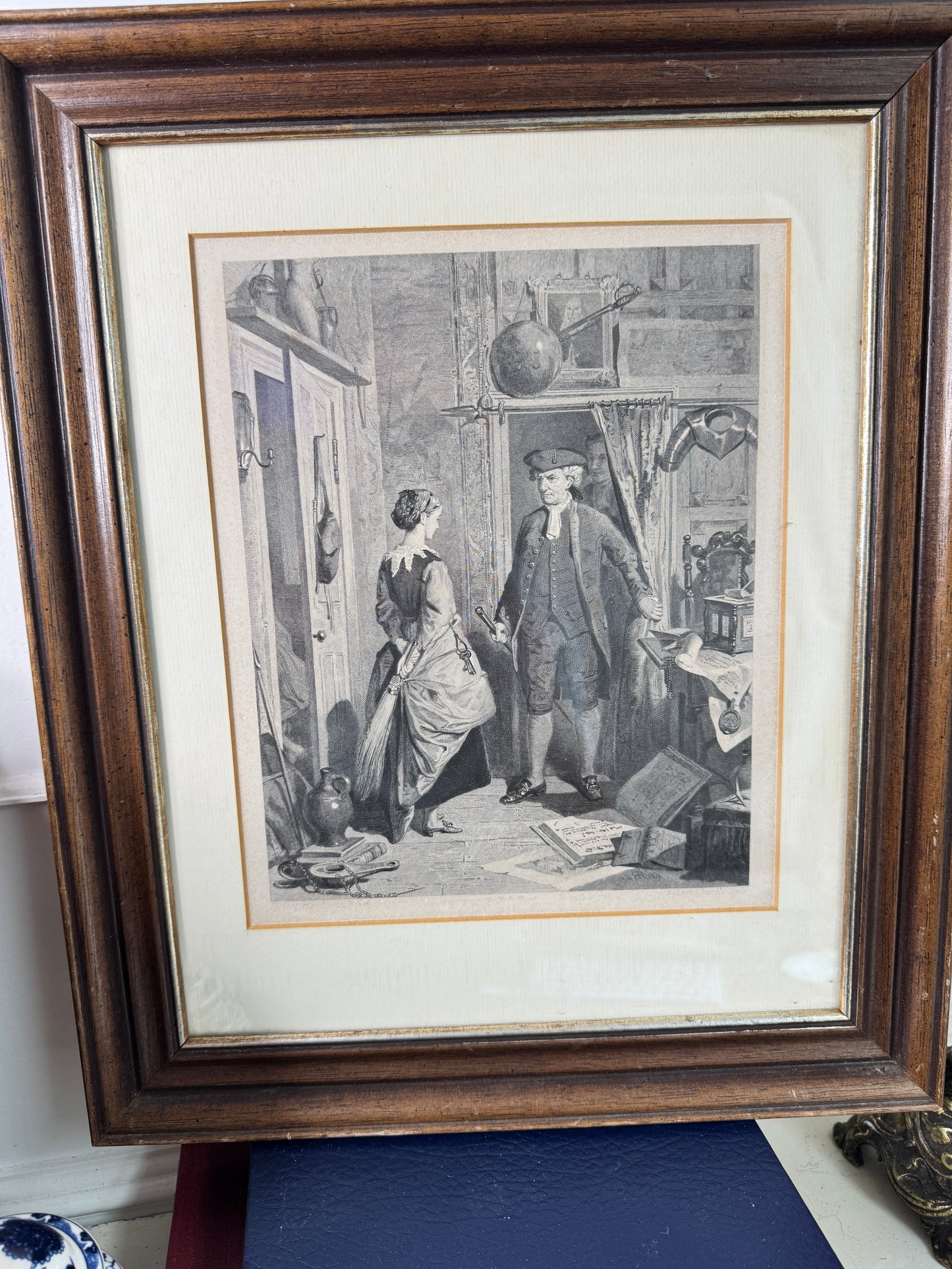 Robert Herdman Signed Engraving – "Antiquary & Lovel" in Antique Frame