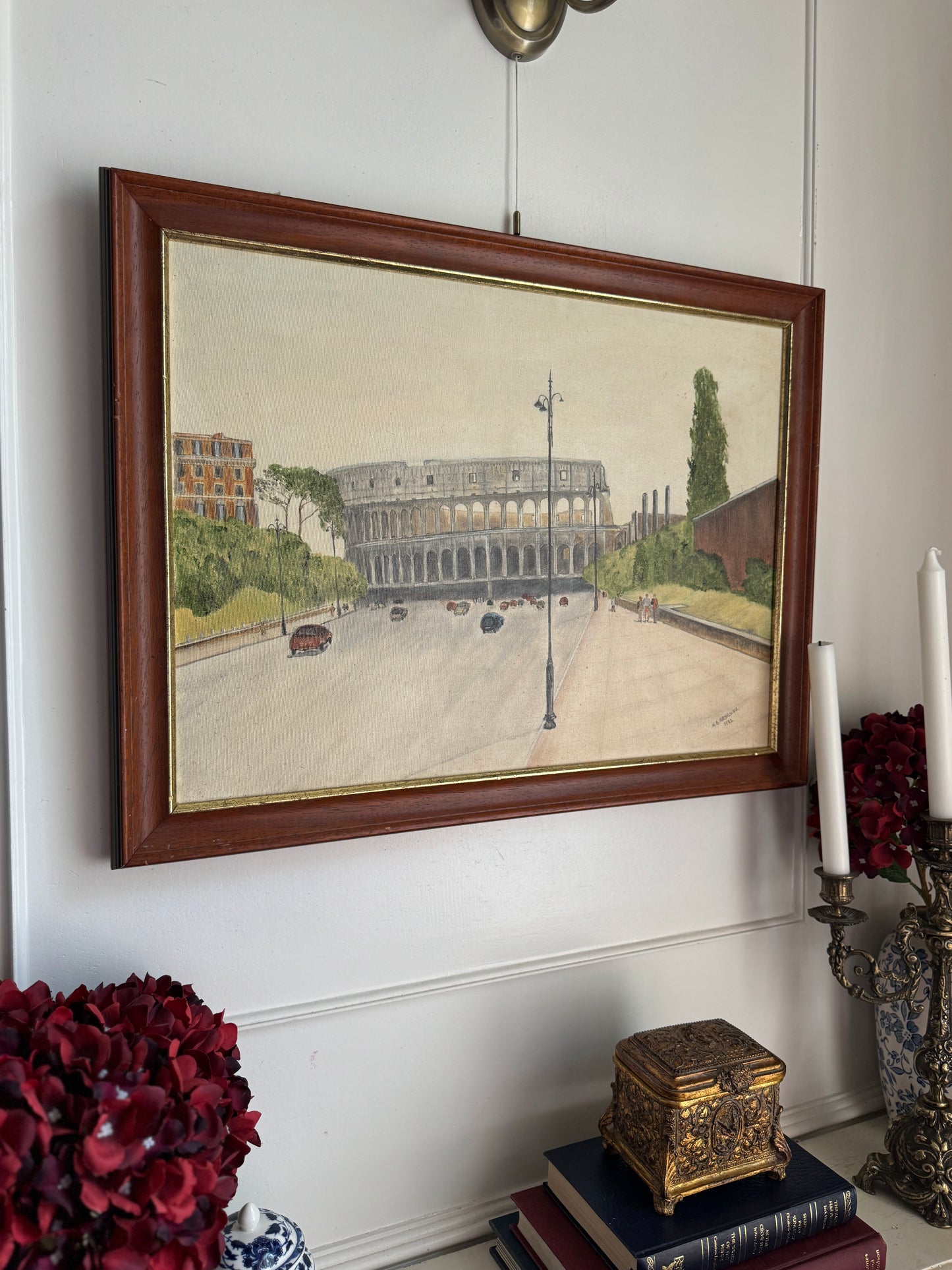 Sunlit Steps in Rome – Original Oil Painting by N.G. Reynolds