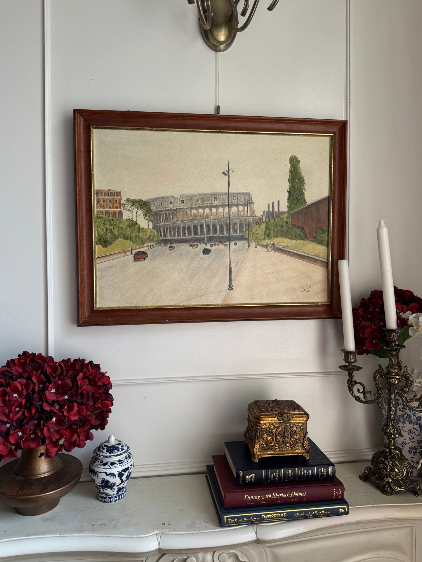 Sunlit Steps in Rome – Original Oil Painting by N.G. Reynolds