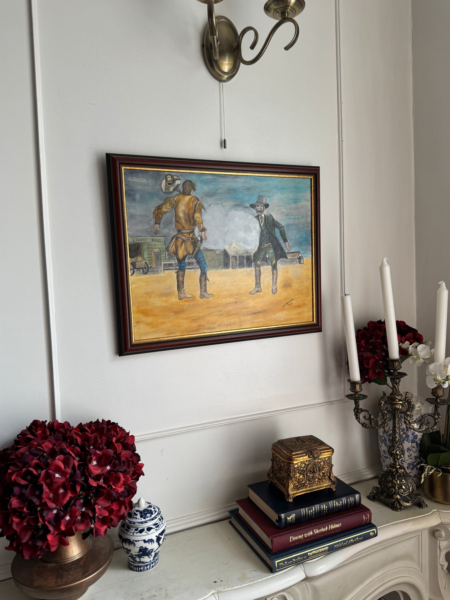 Gunsmoke on the Prairie - Original Oil Painting by N.G. Reynolds