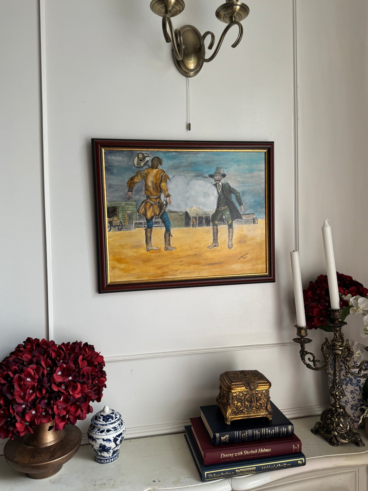 Gunsmoke on the Prairie - Original Oil Painting by N.G. Reynolds