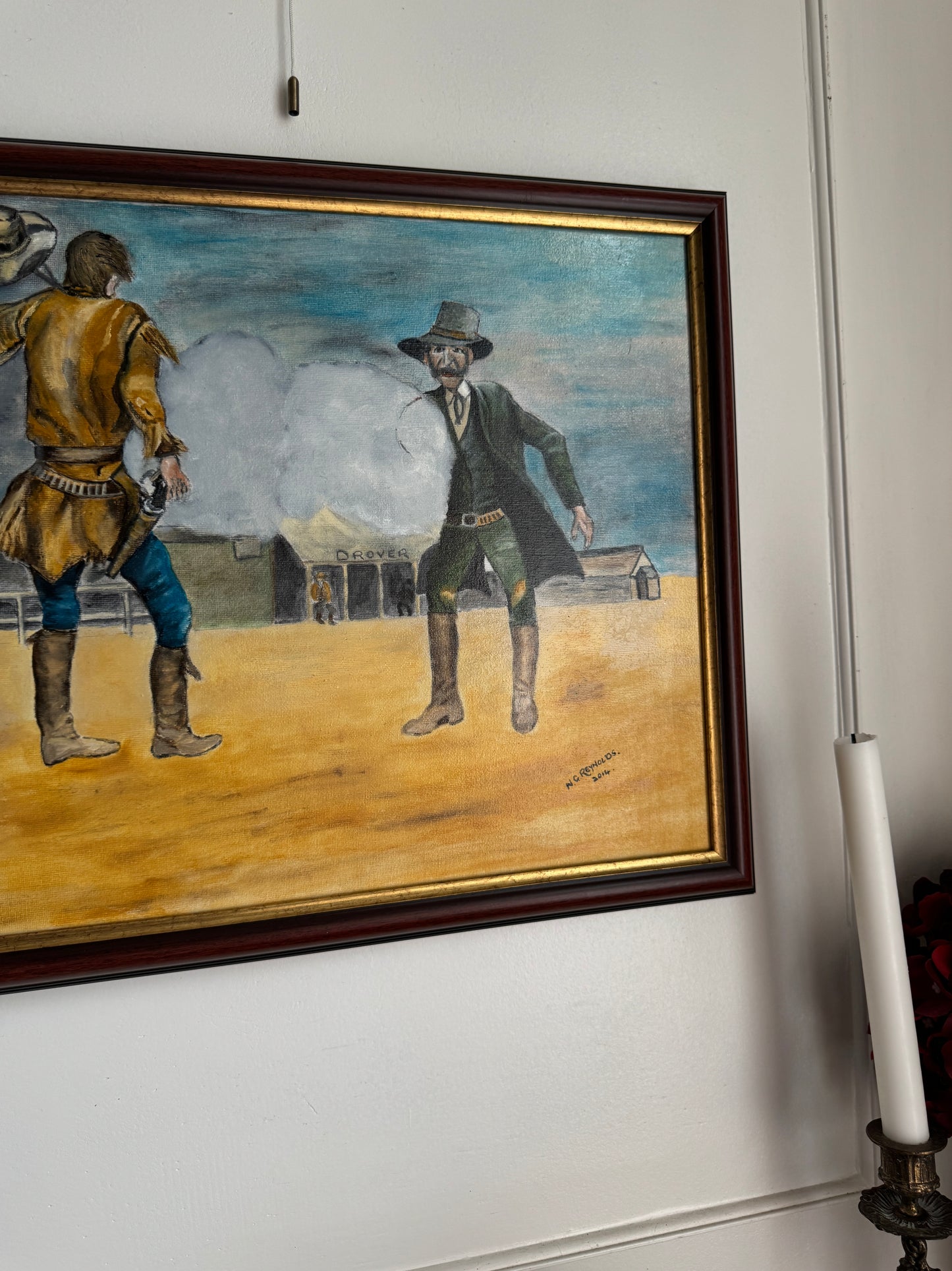 Gunsmoke on the Prairie - Original Oil Painting by N.G. Reynolds