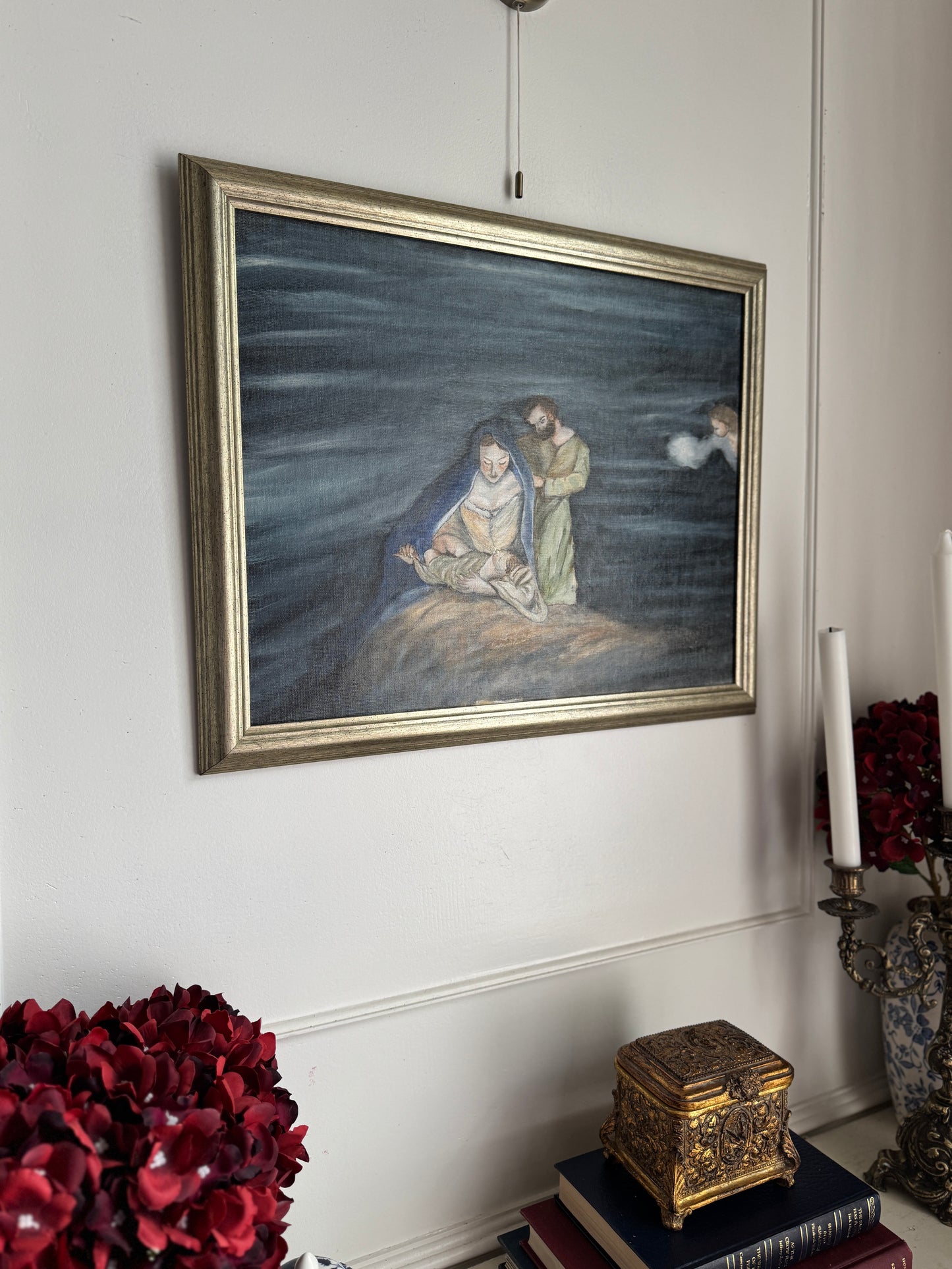Silent Night, Holy Child - Original Oil Painting by N.G. Reynolds