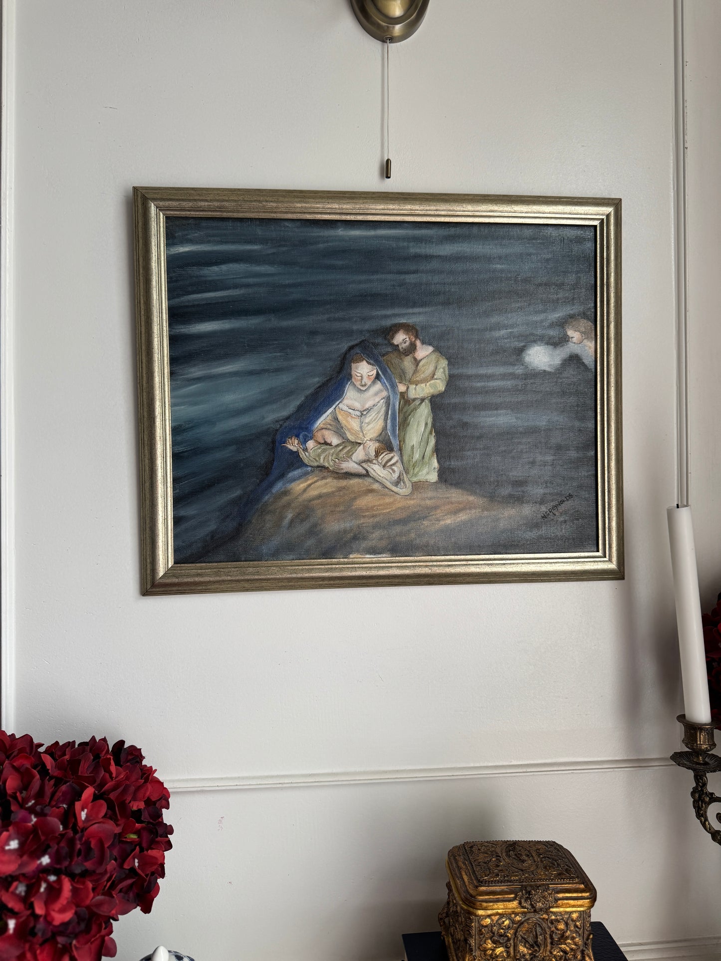 Silent Night, Holy Child - Original Oil Painting by N.G. Reynolds
