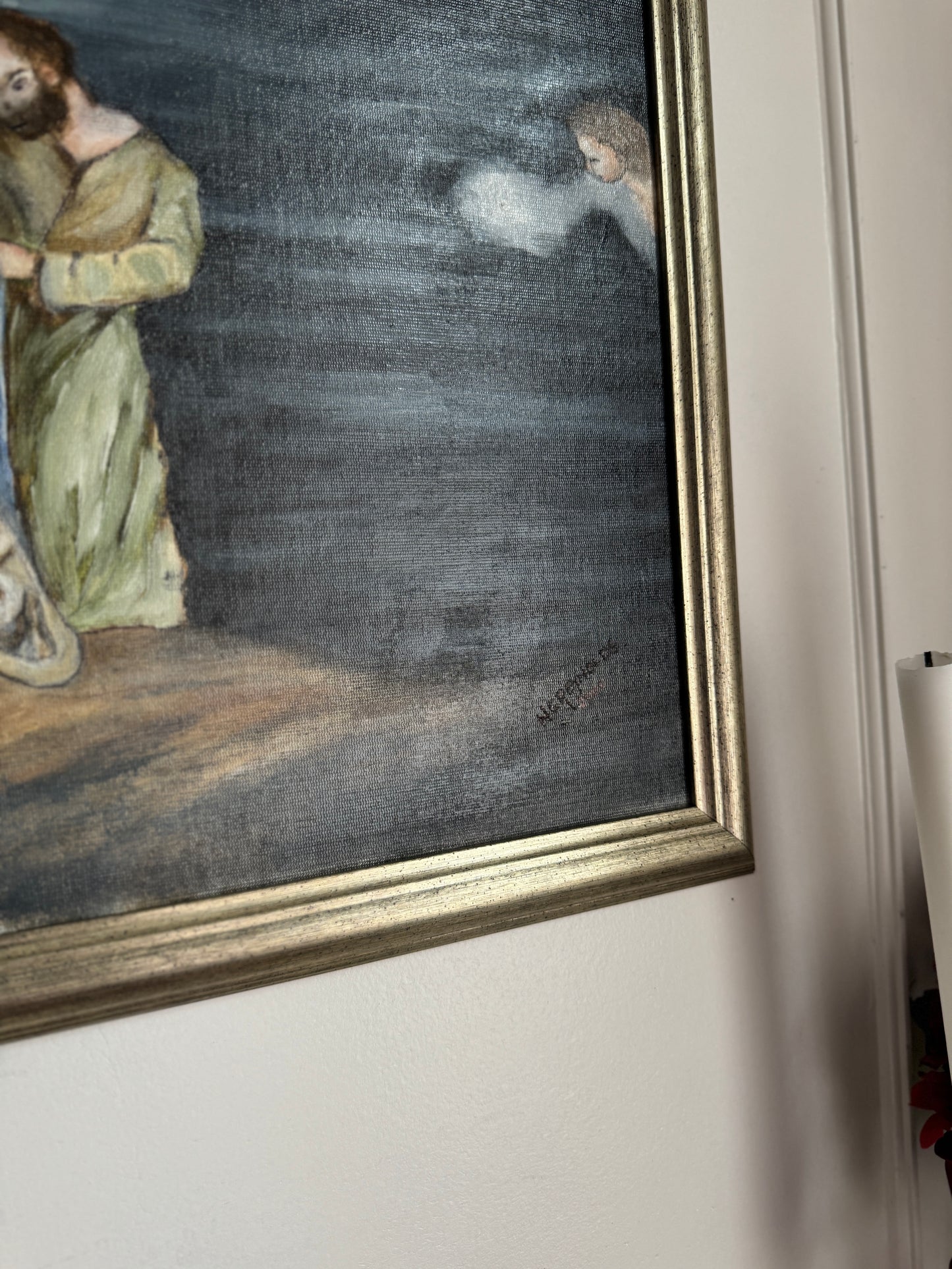 Silent Night, Holy Child - Original Oil Painting by N.G. Reynolds