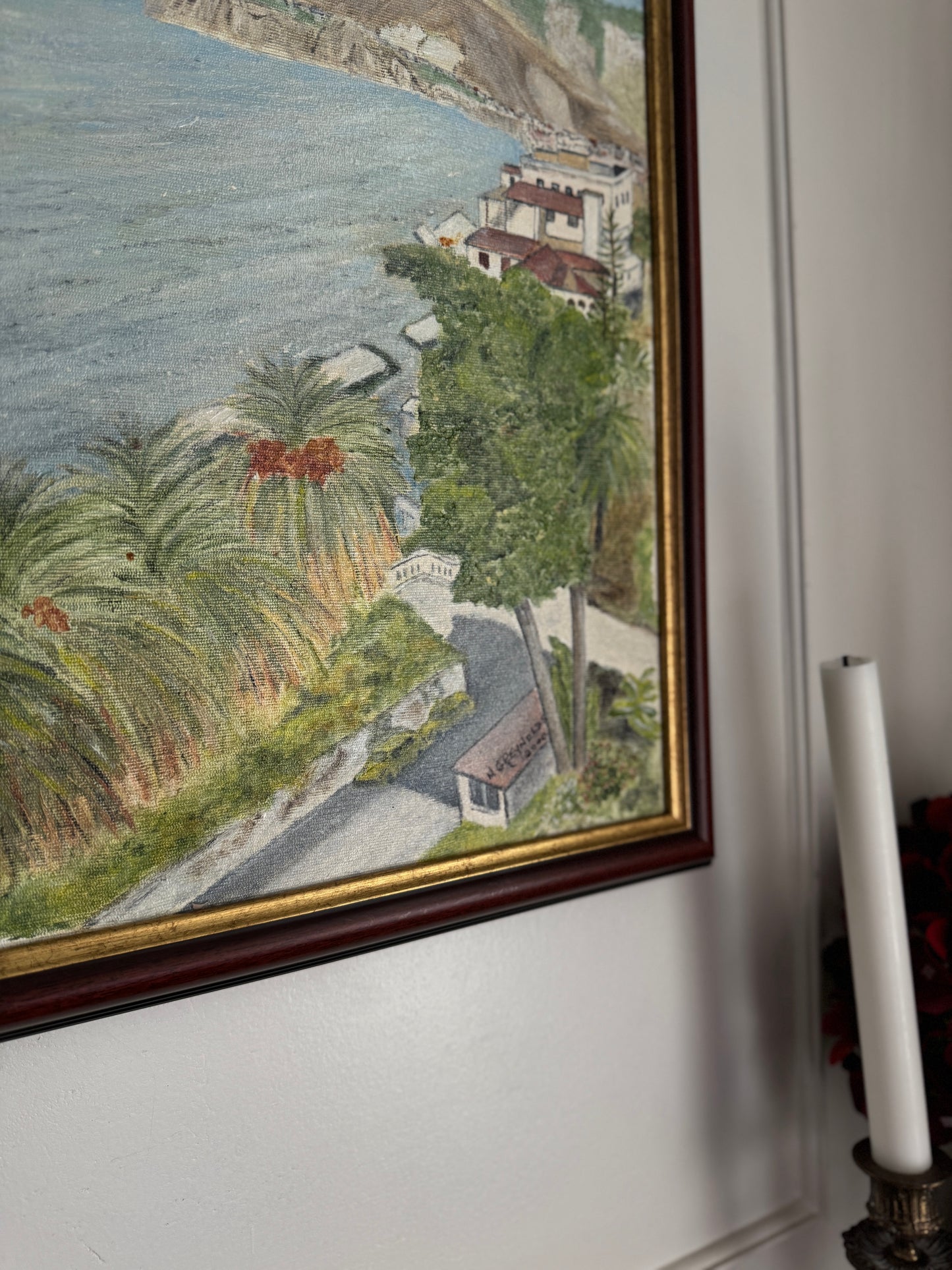 Hilltop Haven by the Blue - Original Oil Painting by N.G. Reynolds