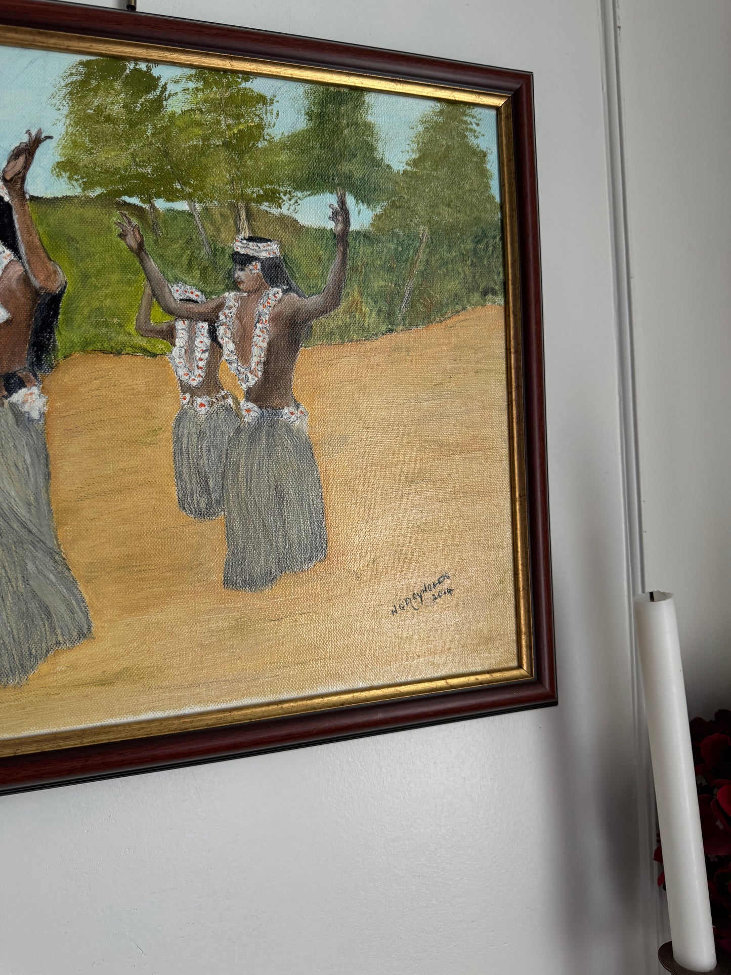 Hula at Sunset - Original Oil Painting by N.G. Reynolds