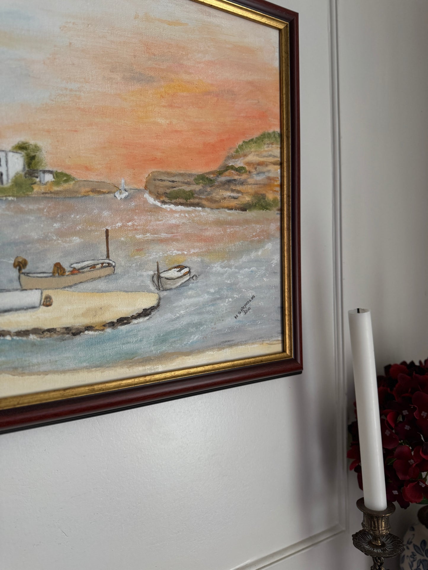 Sunset Palette Bay - Original Oil Painting by N.G. Reynolds