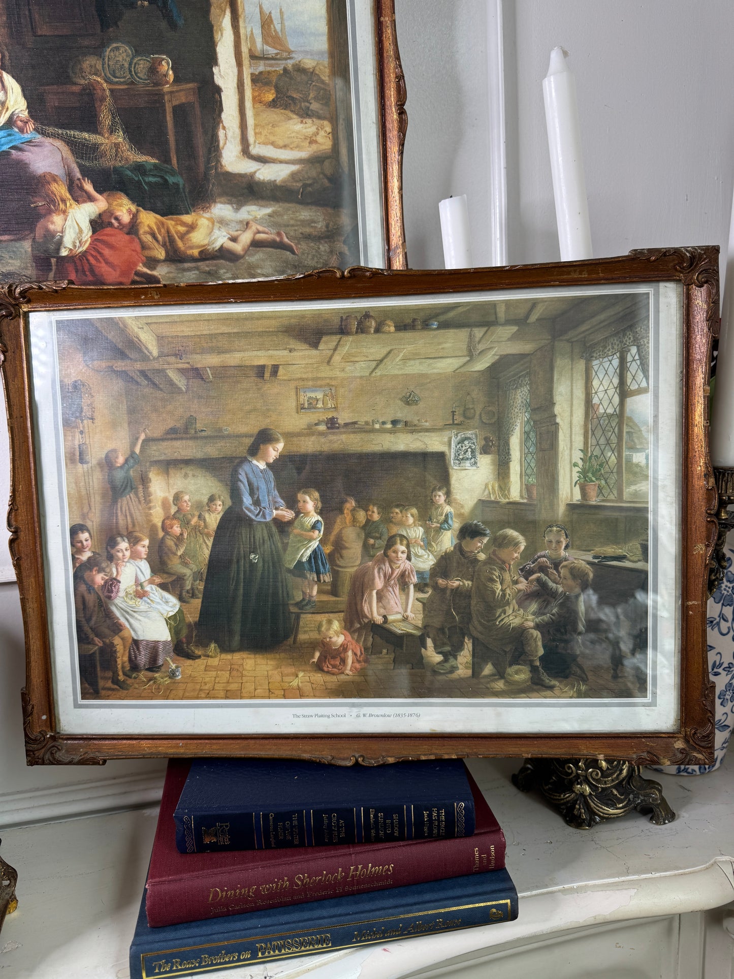 Antique George Washington Brownlow Print Pair in Original Rare Gilt Frames