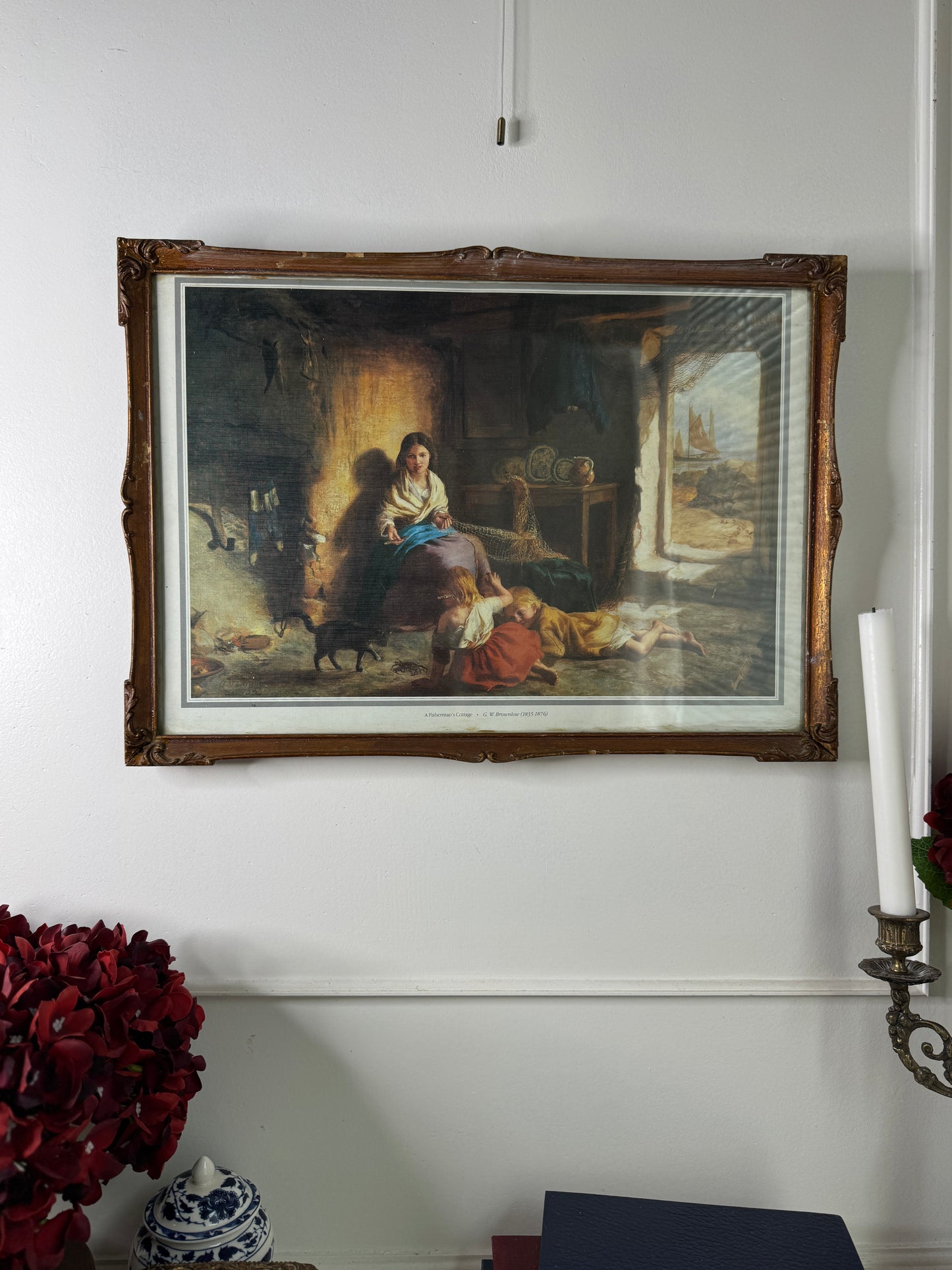 Antique George Washington Brownlow Print Pair in Original Rare Gilt Frames