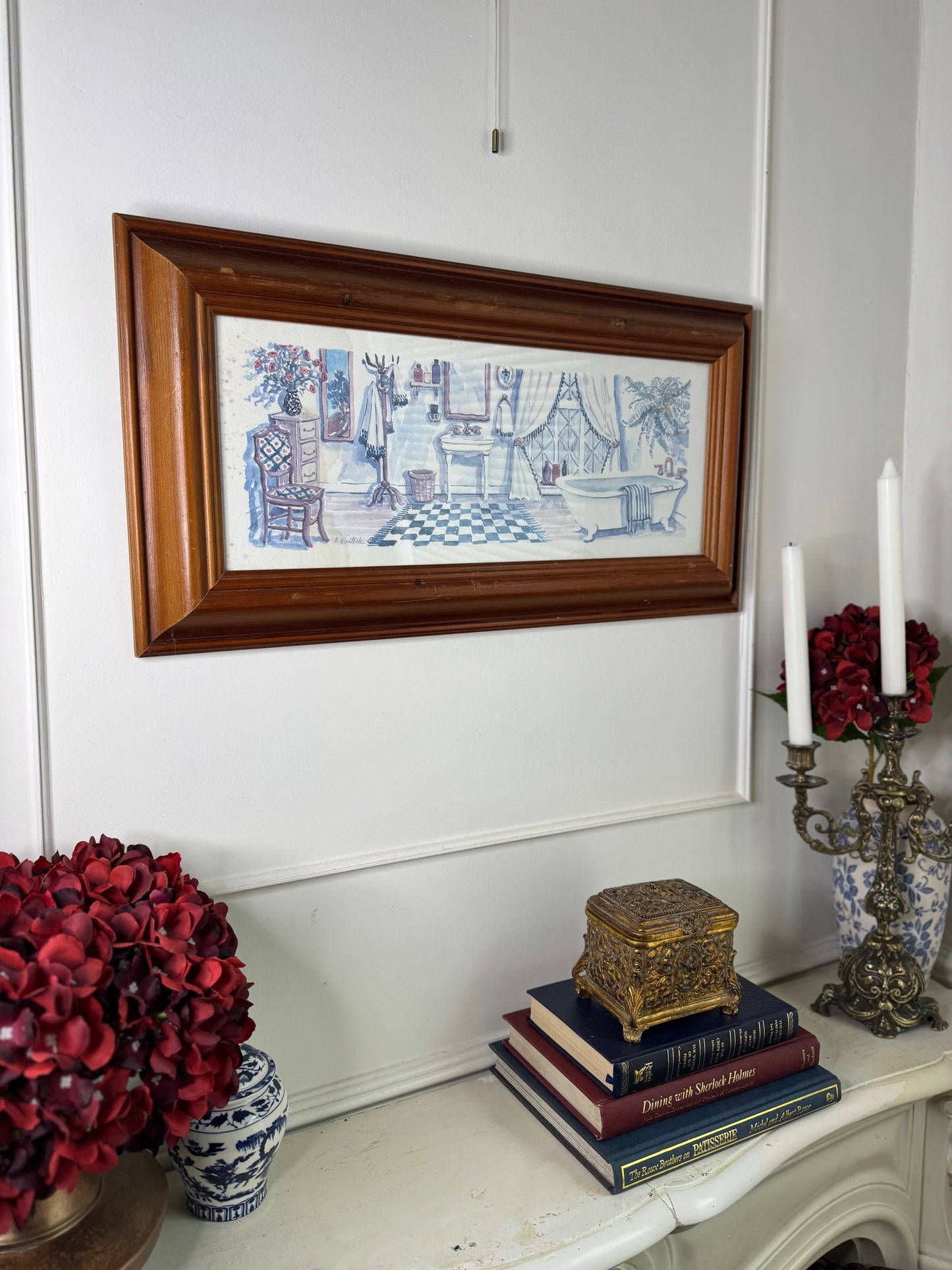 Charlene Winterle Olson Vintage Bathroom Watercolour