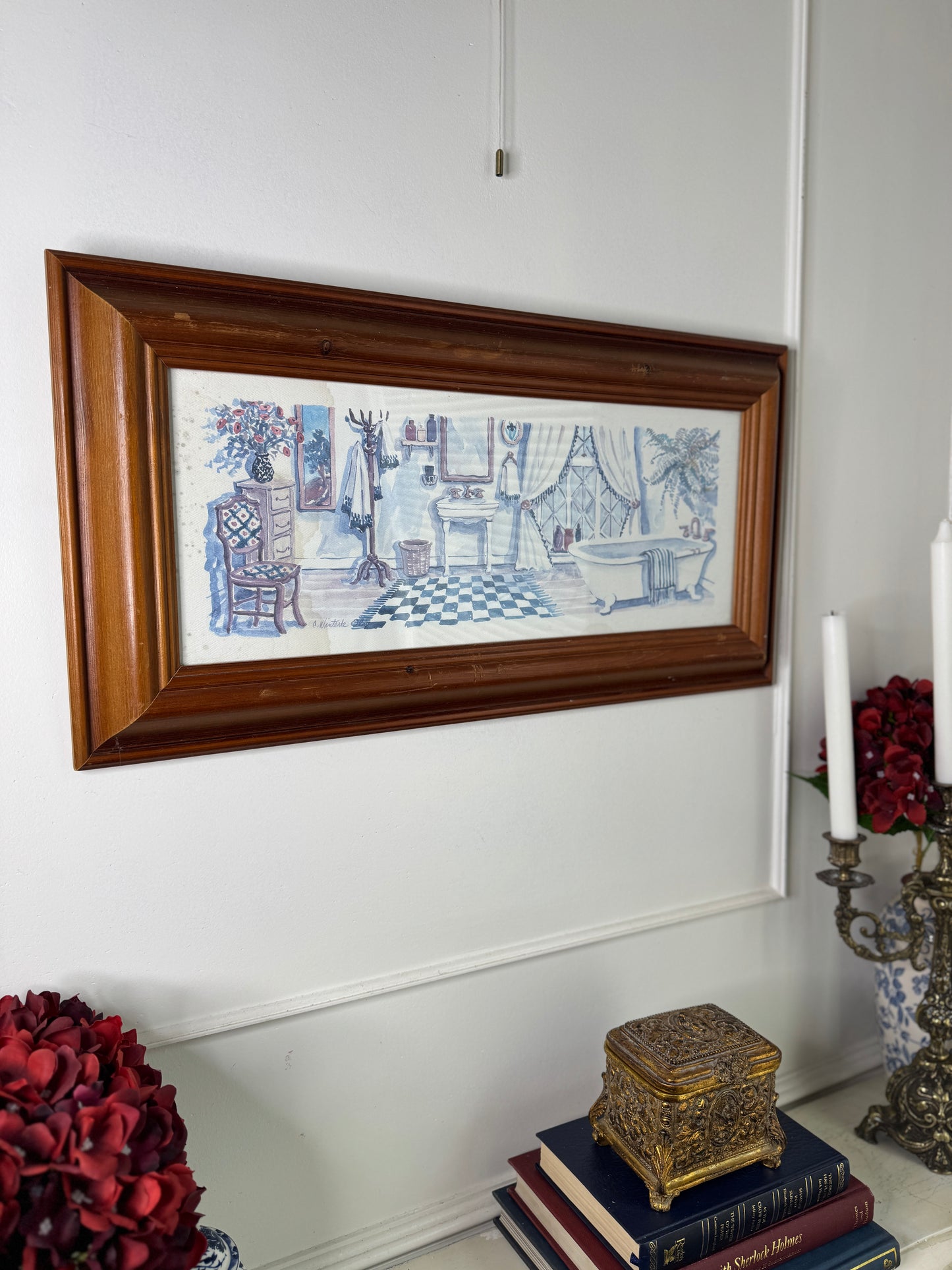 Gentle Hues – Vintage Bathroom Watercolour Artwork