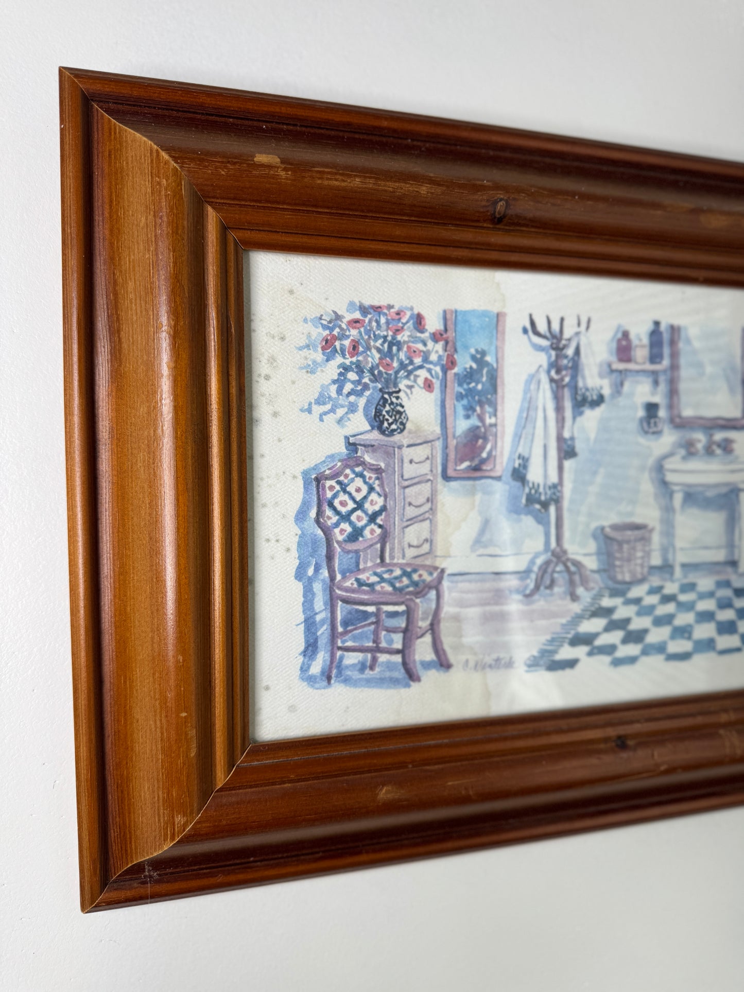 Gentle Hues – Vintage Bathroom Watercolour Artwork