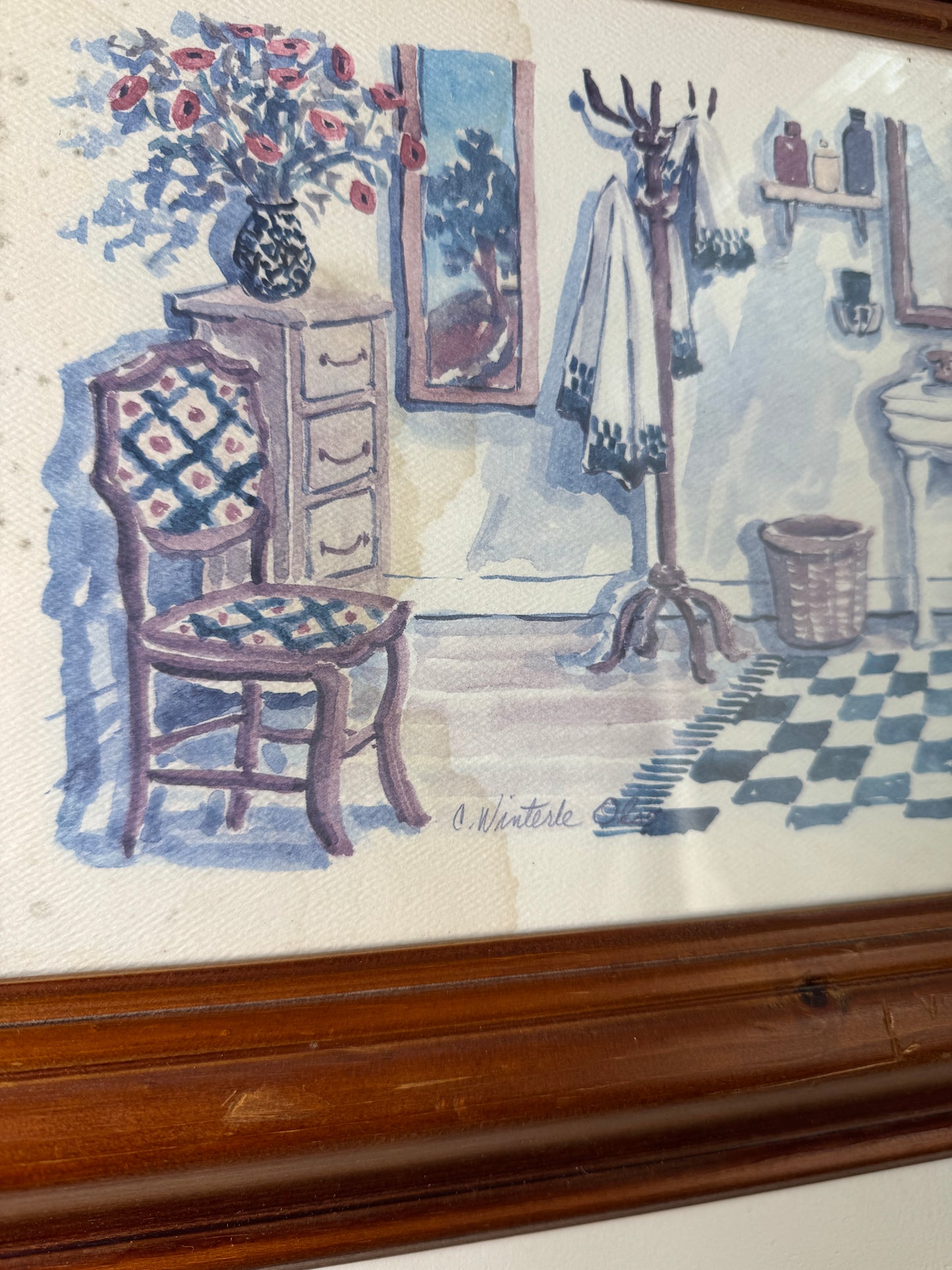 Gentle Hues – Vintage Bathroom Watercolour Artwork