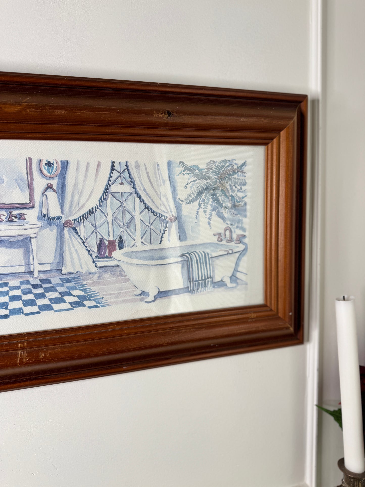 Gentle Hues – Vintage Bathroom Watercolour Artwork
