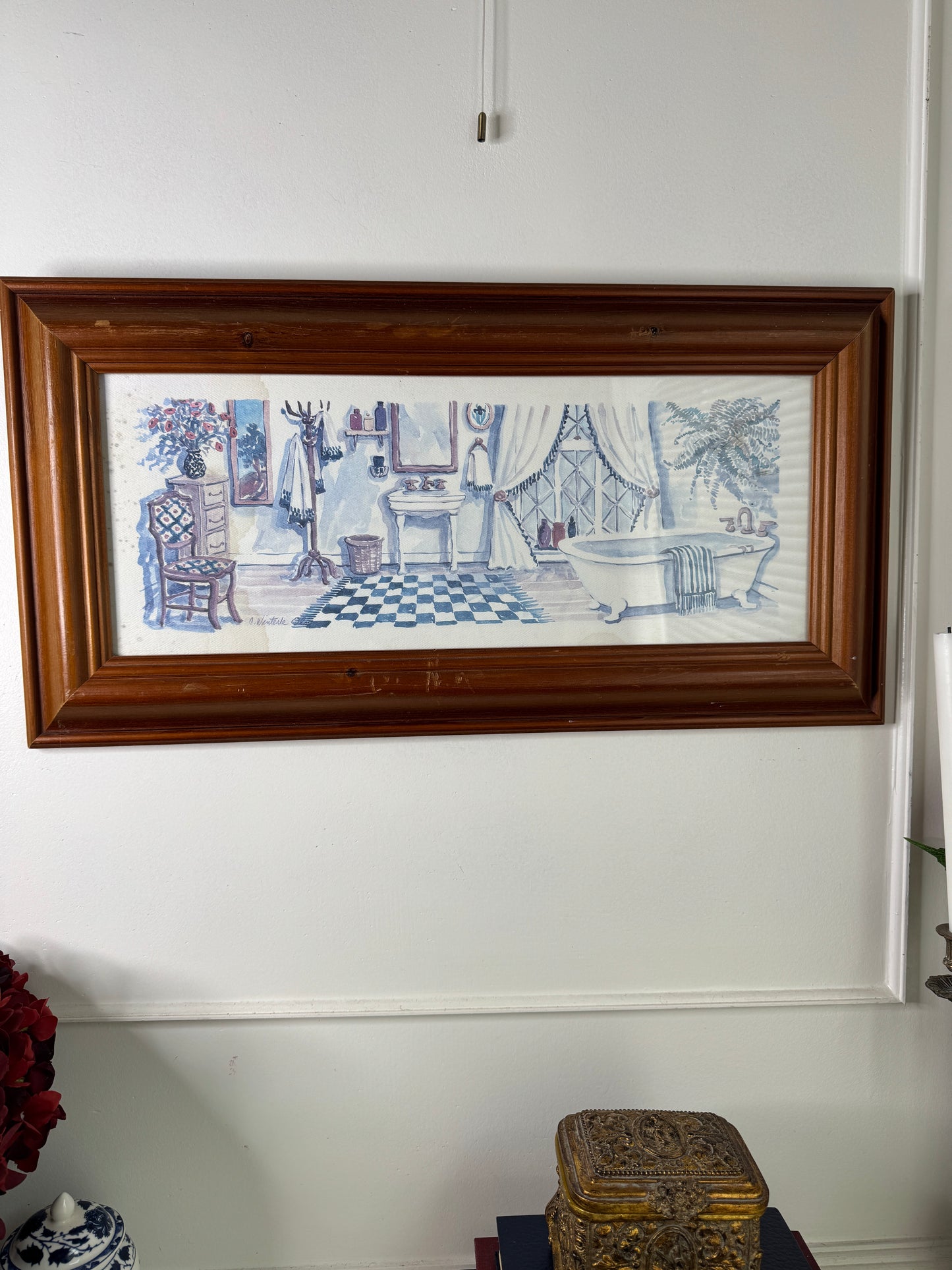 Gentle Hues – Vintage Bathroom Watercolour Artwork