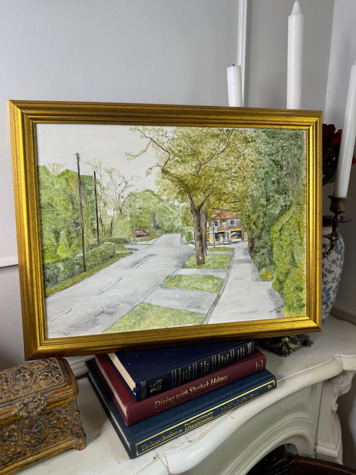 Country Lane Stroll – UK Countryside Walk– Original Oil Painting by N.G. Reynolds