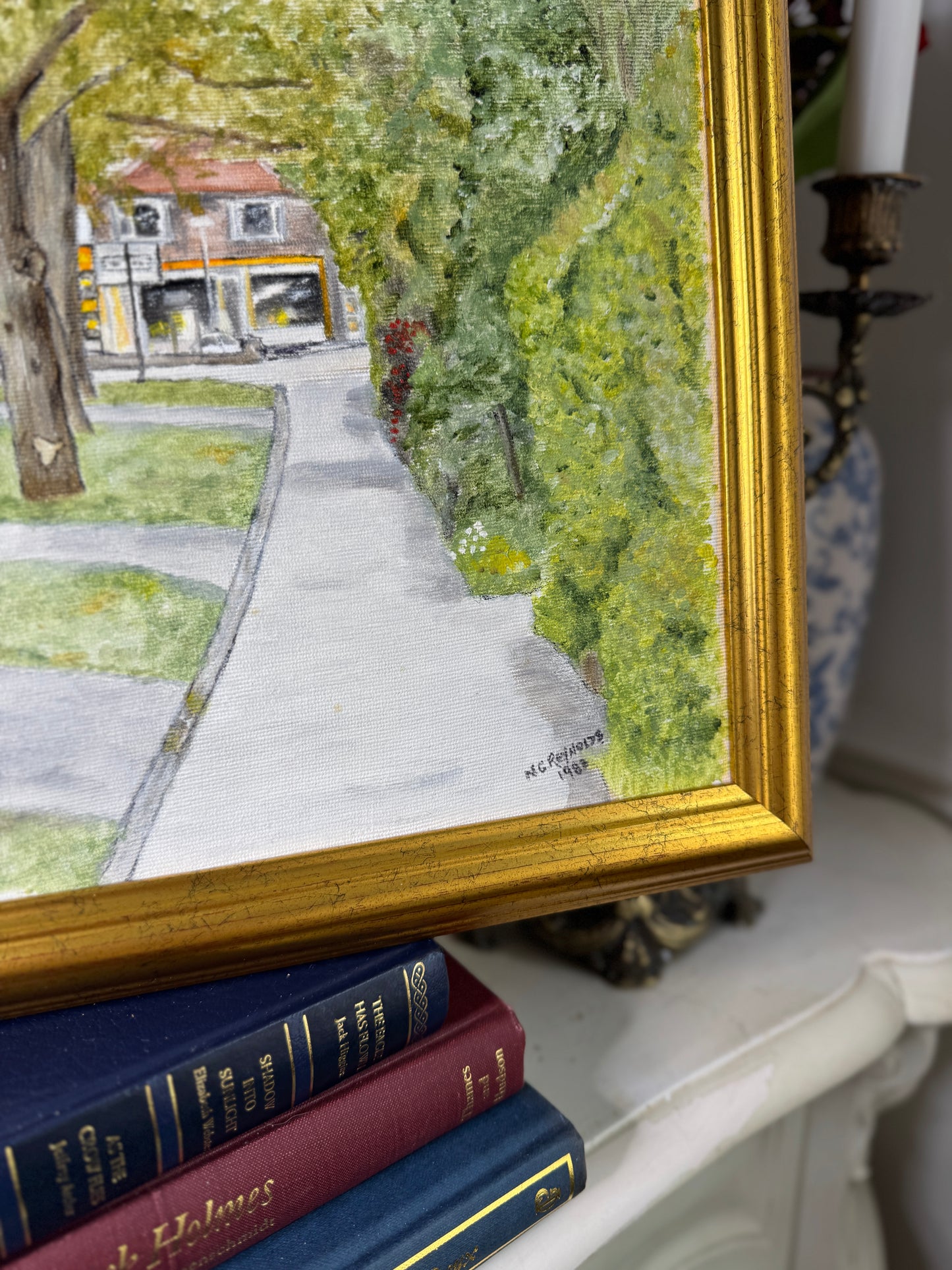 Country Lane Stroll – UK Countryside Walk– Original Oil Painting by N.G. Reynolds
