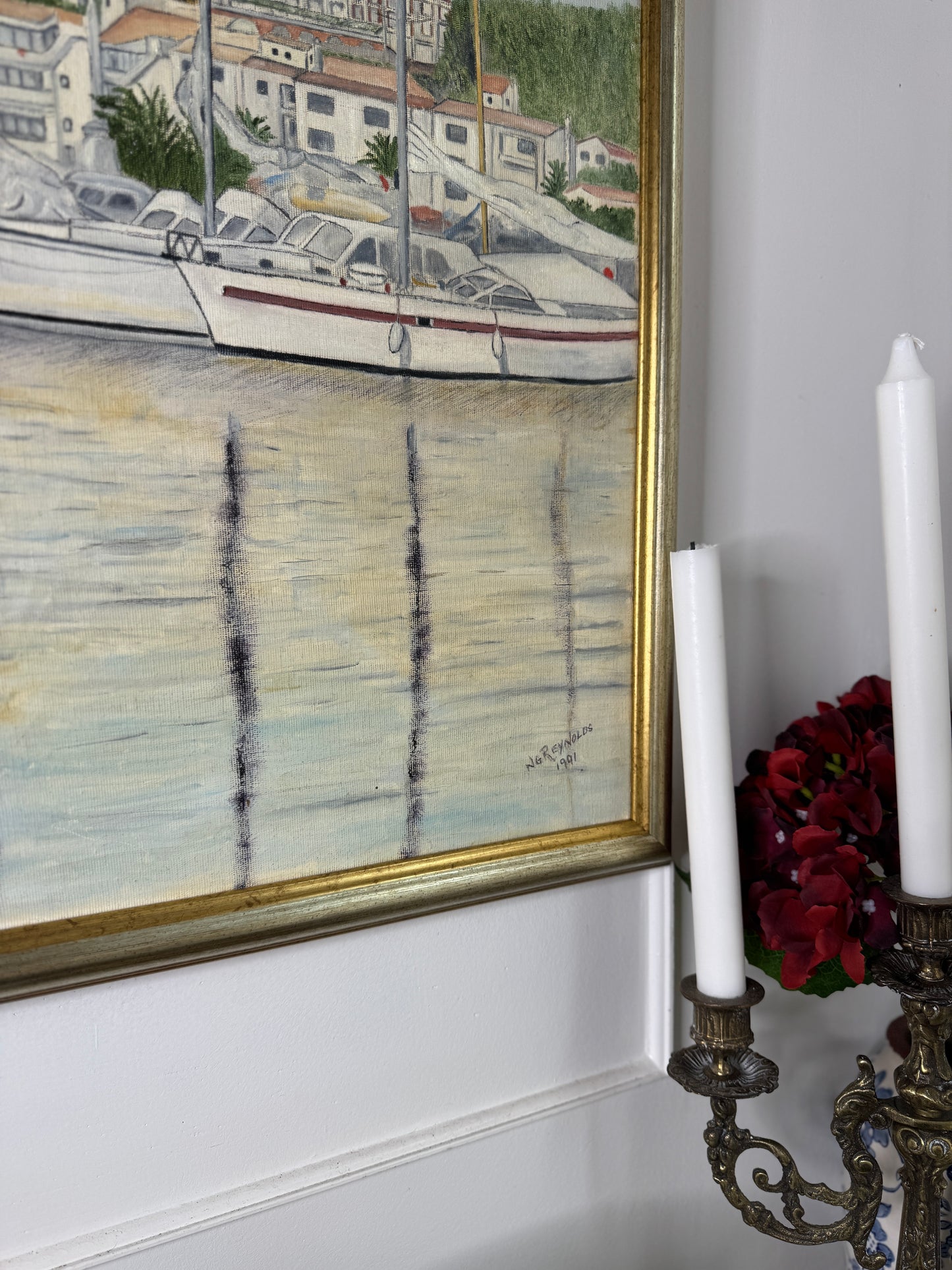 The Port of Menorca - Original Oil Painting by N.G. Reynolds