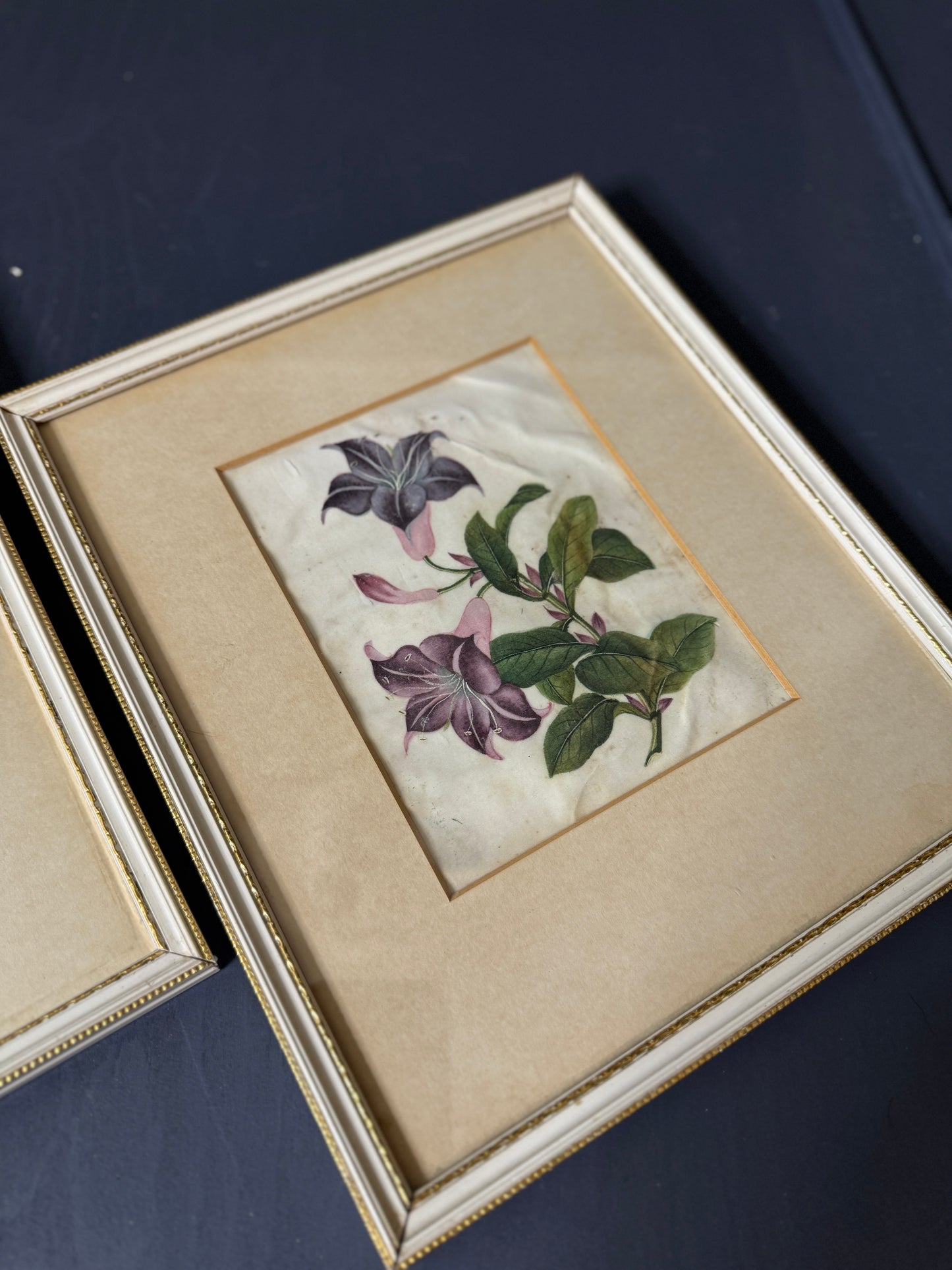 Vintage Floral Textile Art Trio