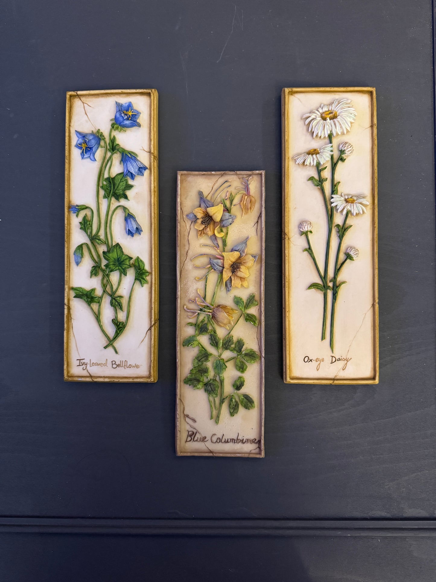 3D Hand-Painted Resin Floral Wall Plaques - Pick your Favourite