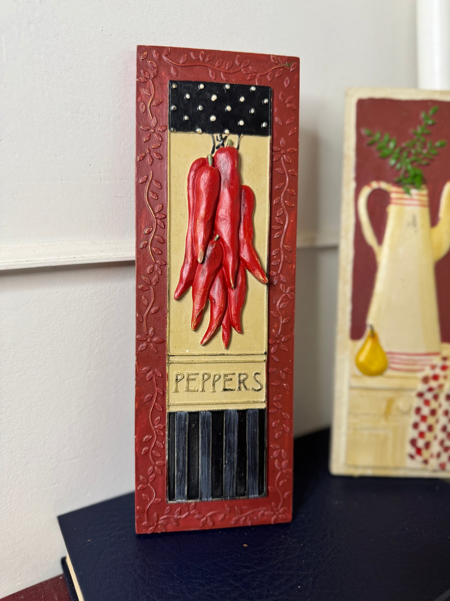 Retro Culinary Wall Plaque Pair