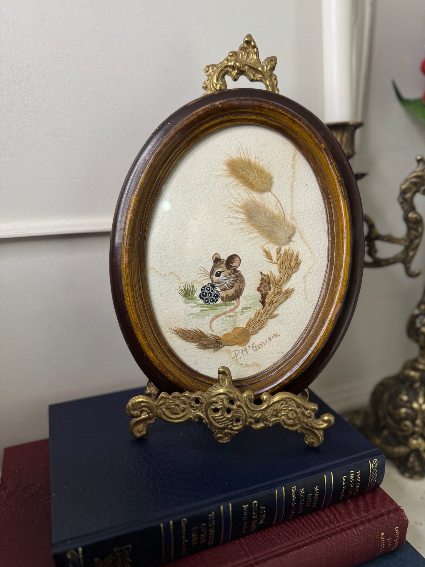Collector’s Piece: Oval Framed Pamela McGeachin Original Watercolour