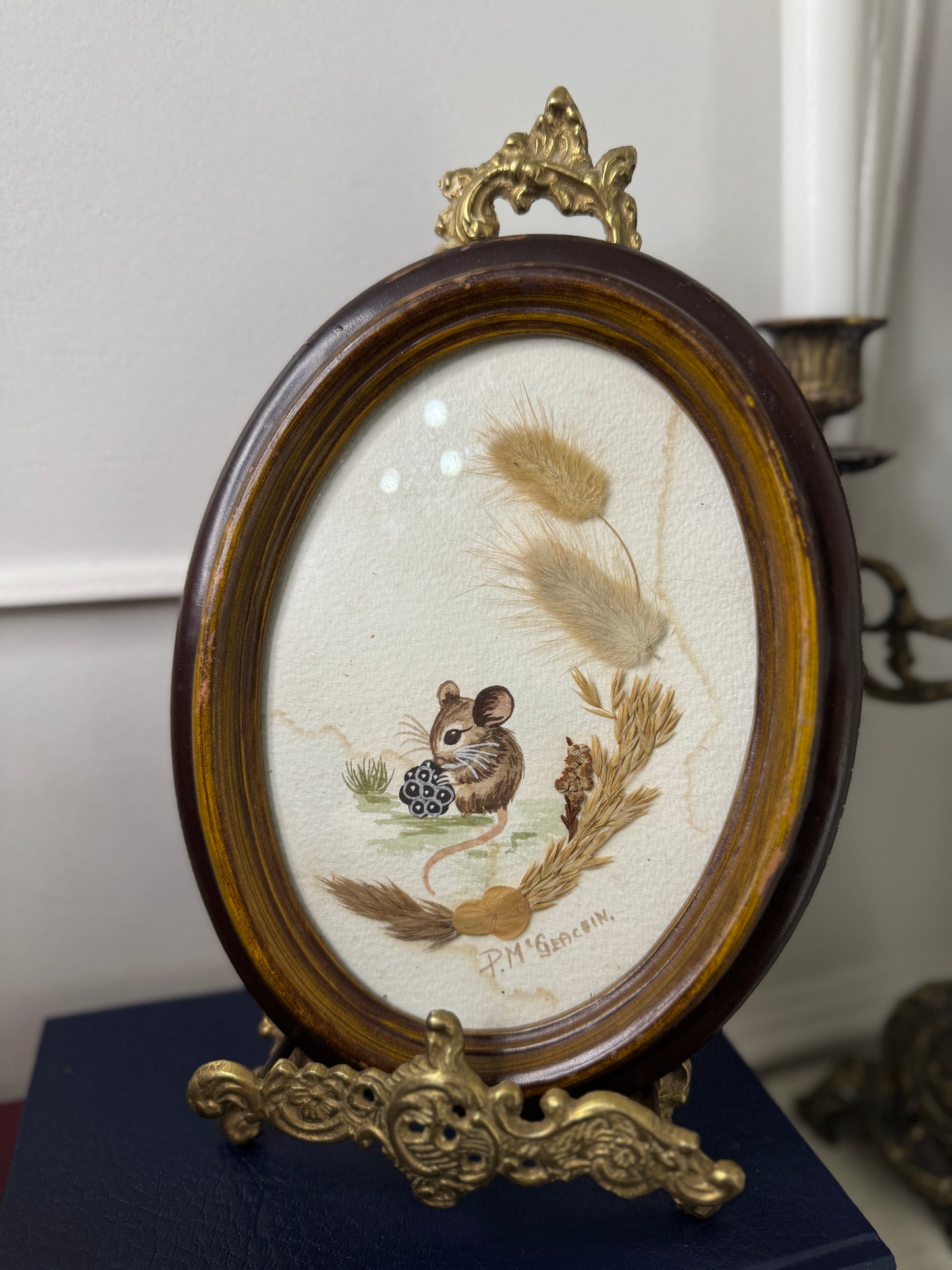 Collector’s Piece: Oval Framed Pamela McGeachin Original Watercolour