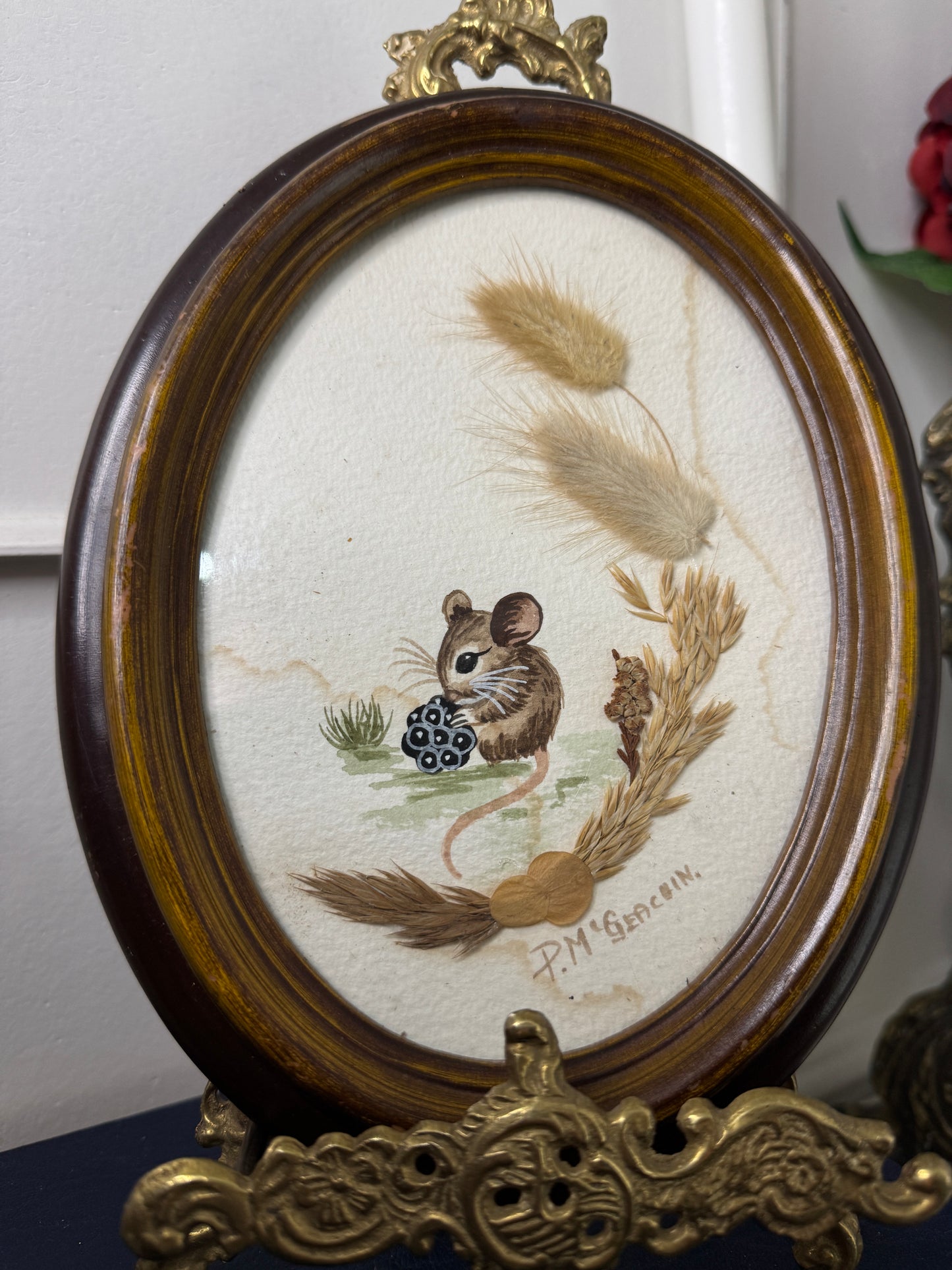 Collector’s Piece: Oval Framed Pamela McGeachin Original Watercolour
