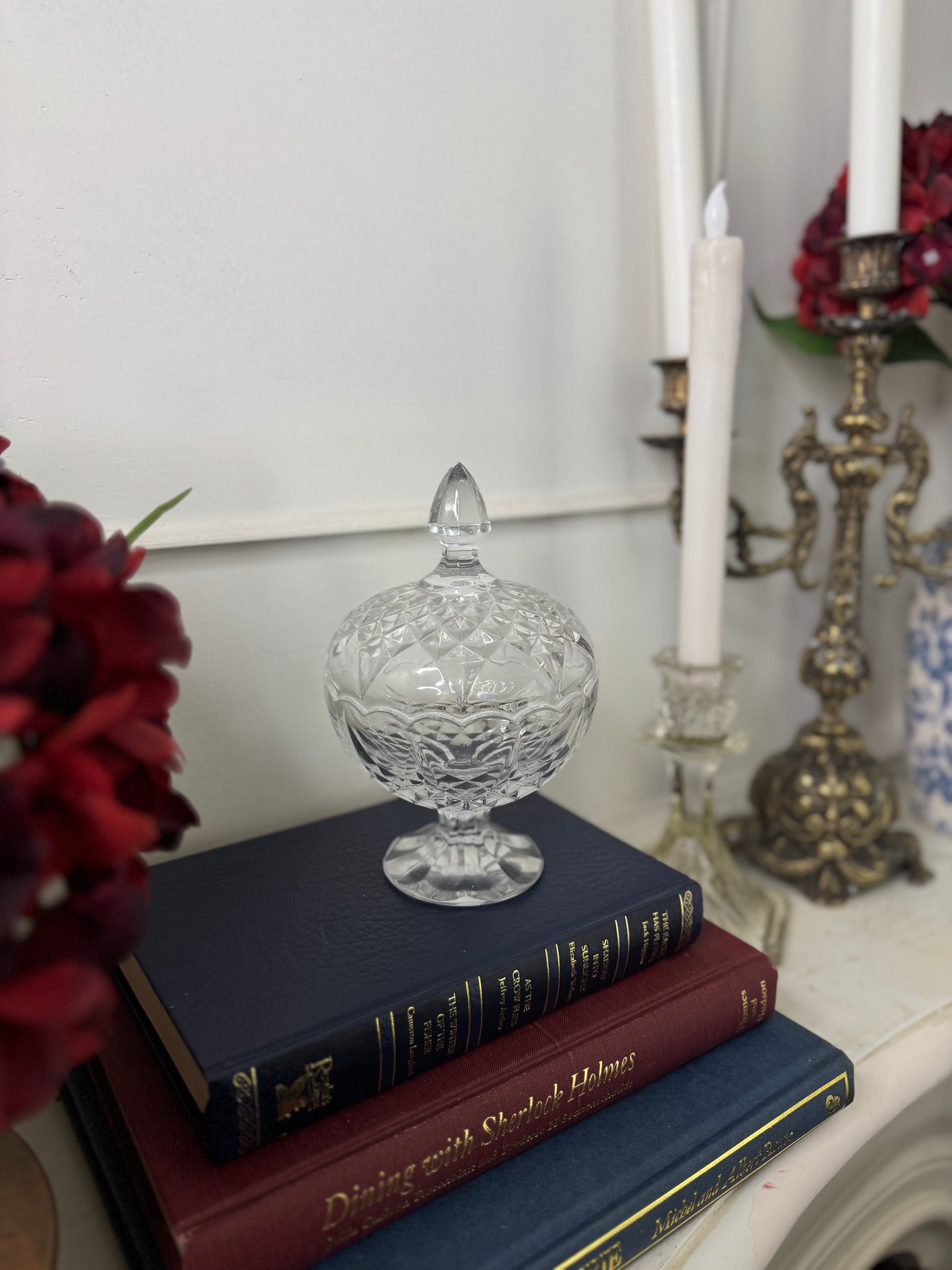 French Elegance - Antique Glass Jar with Top