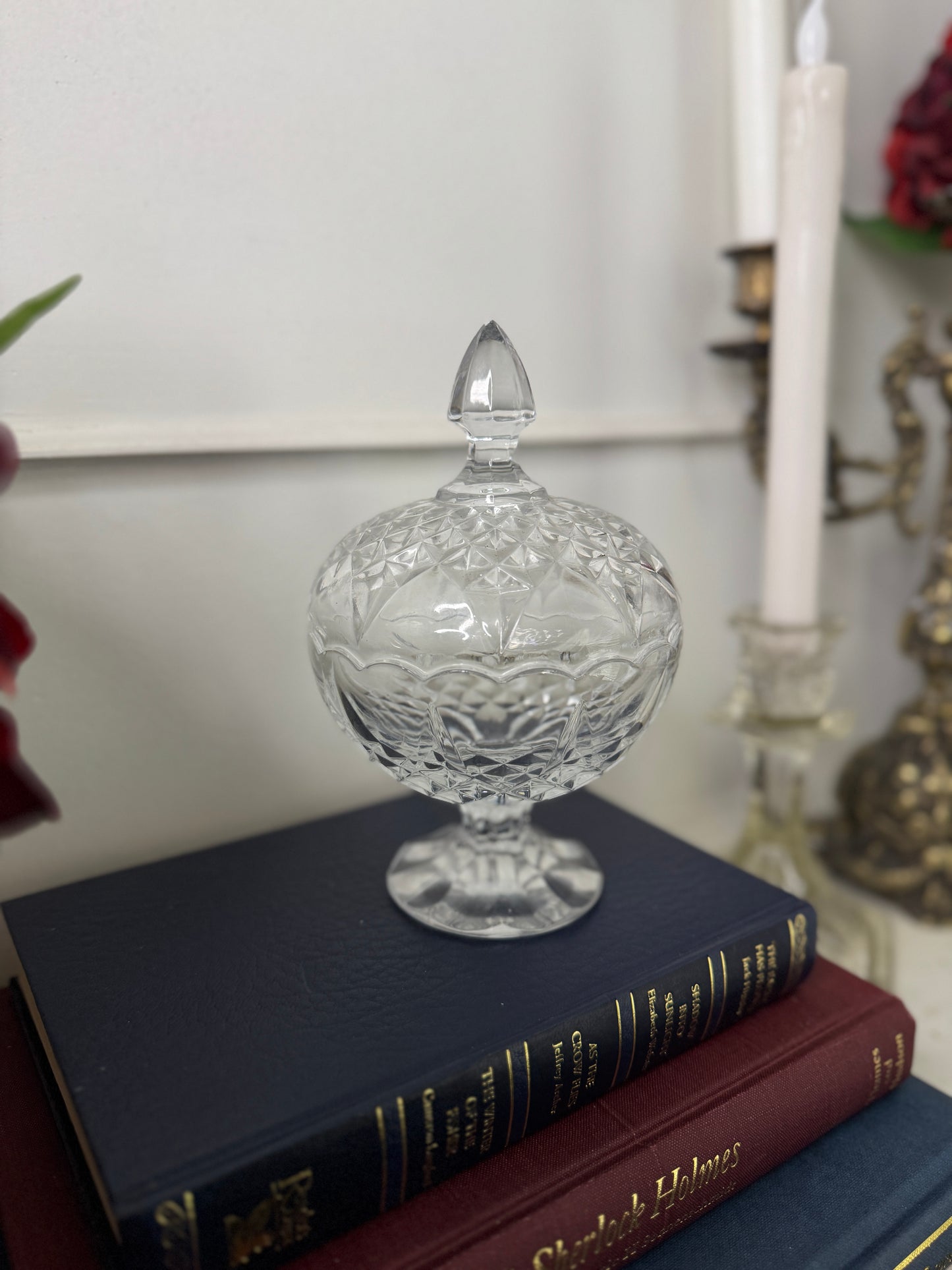 French Elegance - Antique Glass Jar with Top