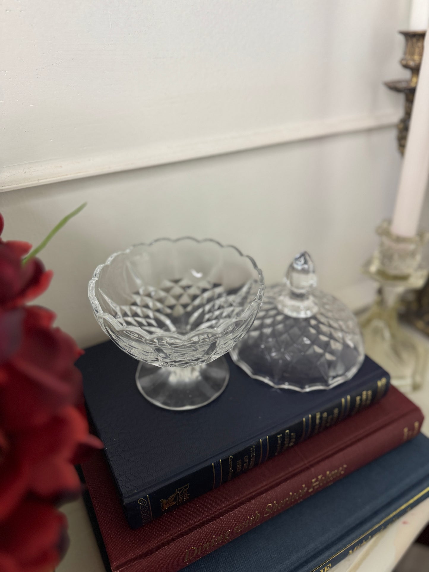 French Elegance - Antique Glass Jar with Top