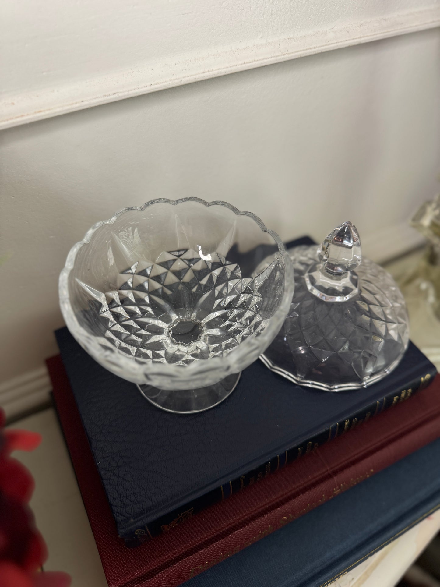 French Elegance - Antique Glass Jar with Top