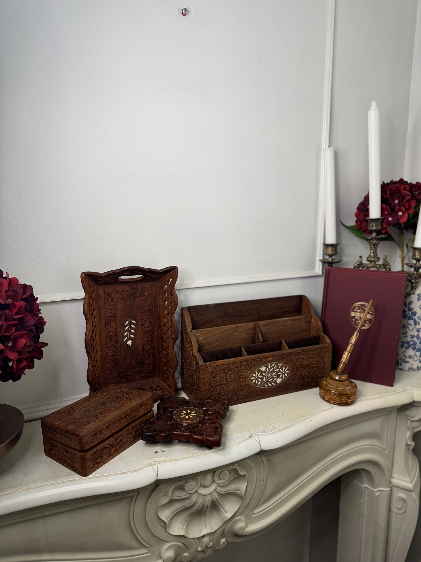 The Heritage Desk Set – Vintage Wooden Organiser Collection