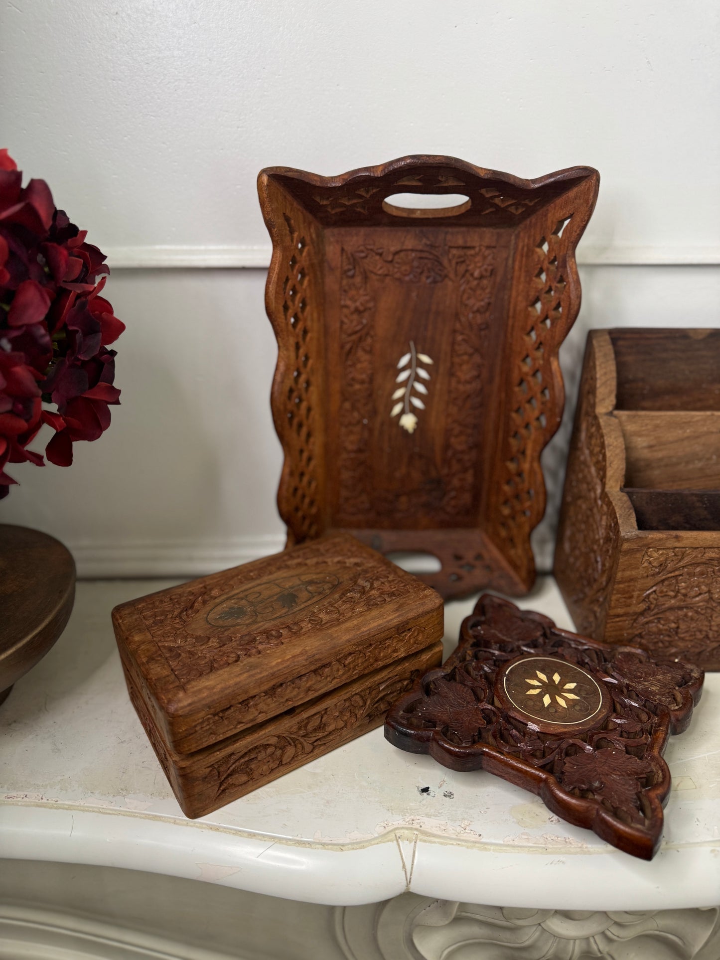 The Heritage Desk Set – Vintage Wooden Organiser Collection