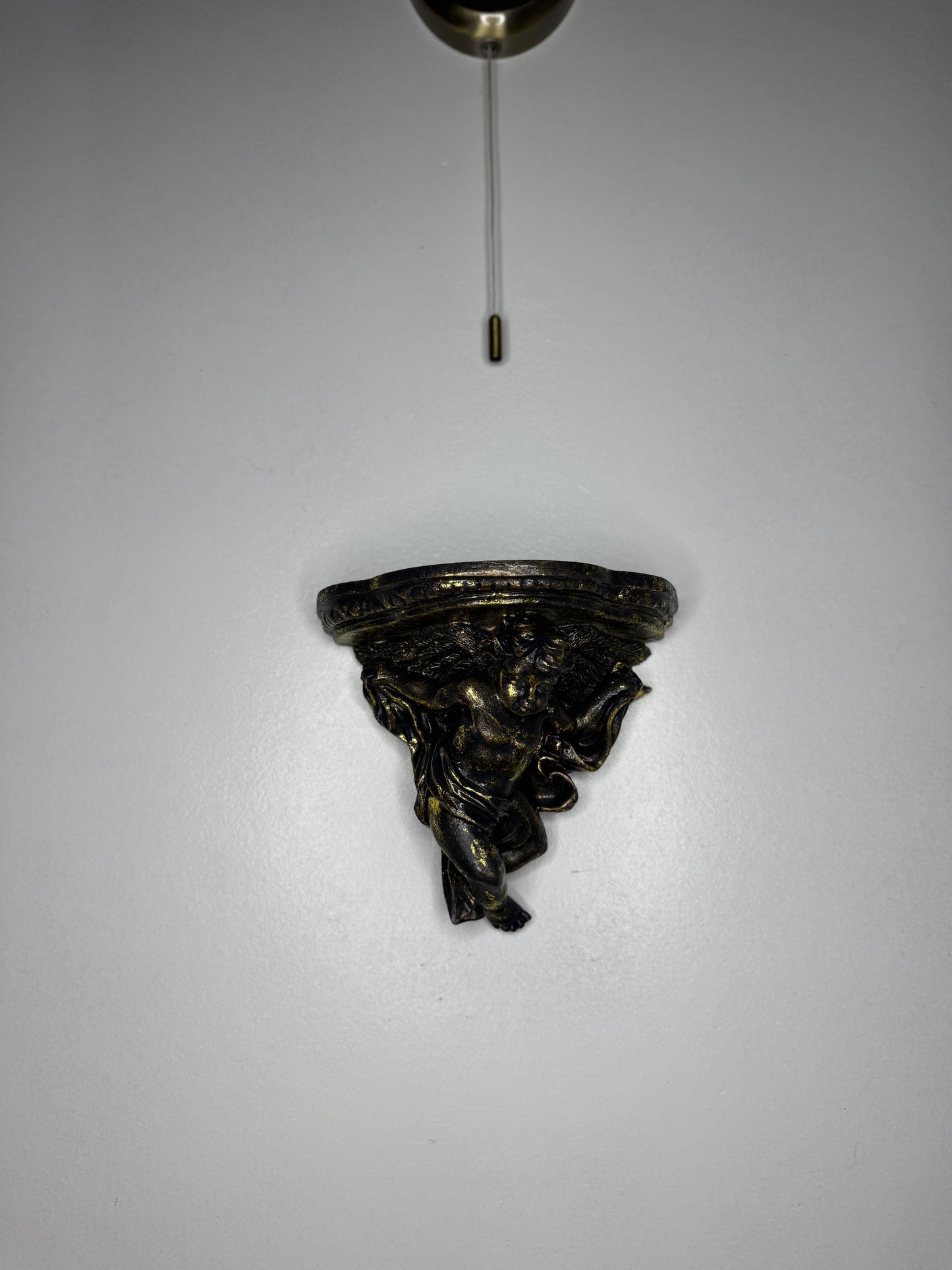 Baroque Antique Gold Cherub Wall Scones in Vintage Box