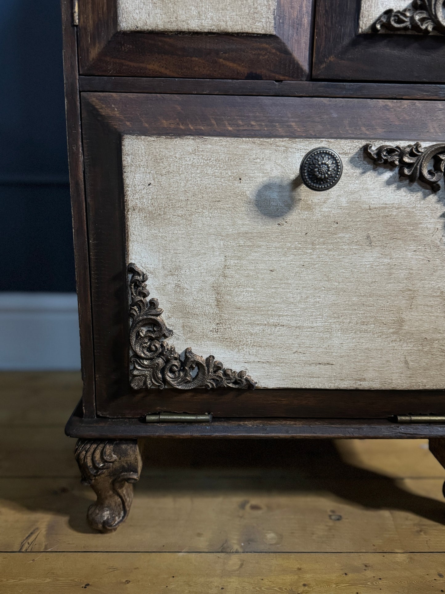 Vintage Upcycled Distressed Small Drink Cabinet with Lock