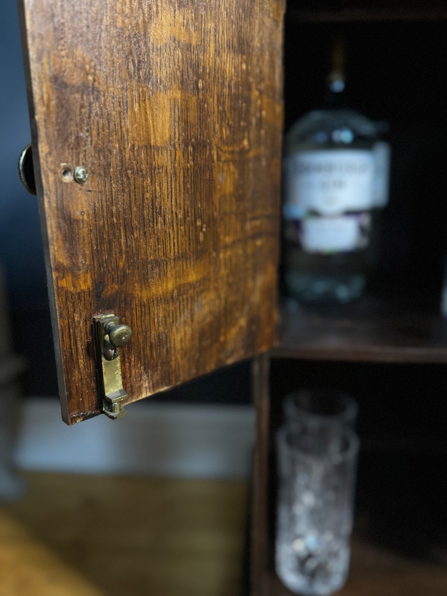 Vintage Upcycled Distressed Small Drink Cabinet with Lock