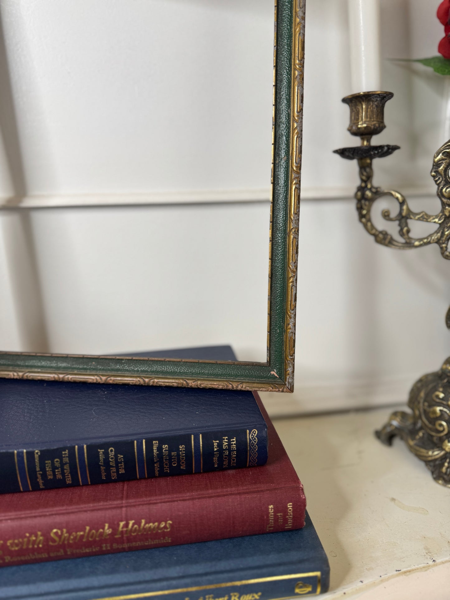 The Bellagio – Gilt Vintage Wooden Frame with Gold & Dark Green Trim