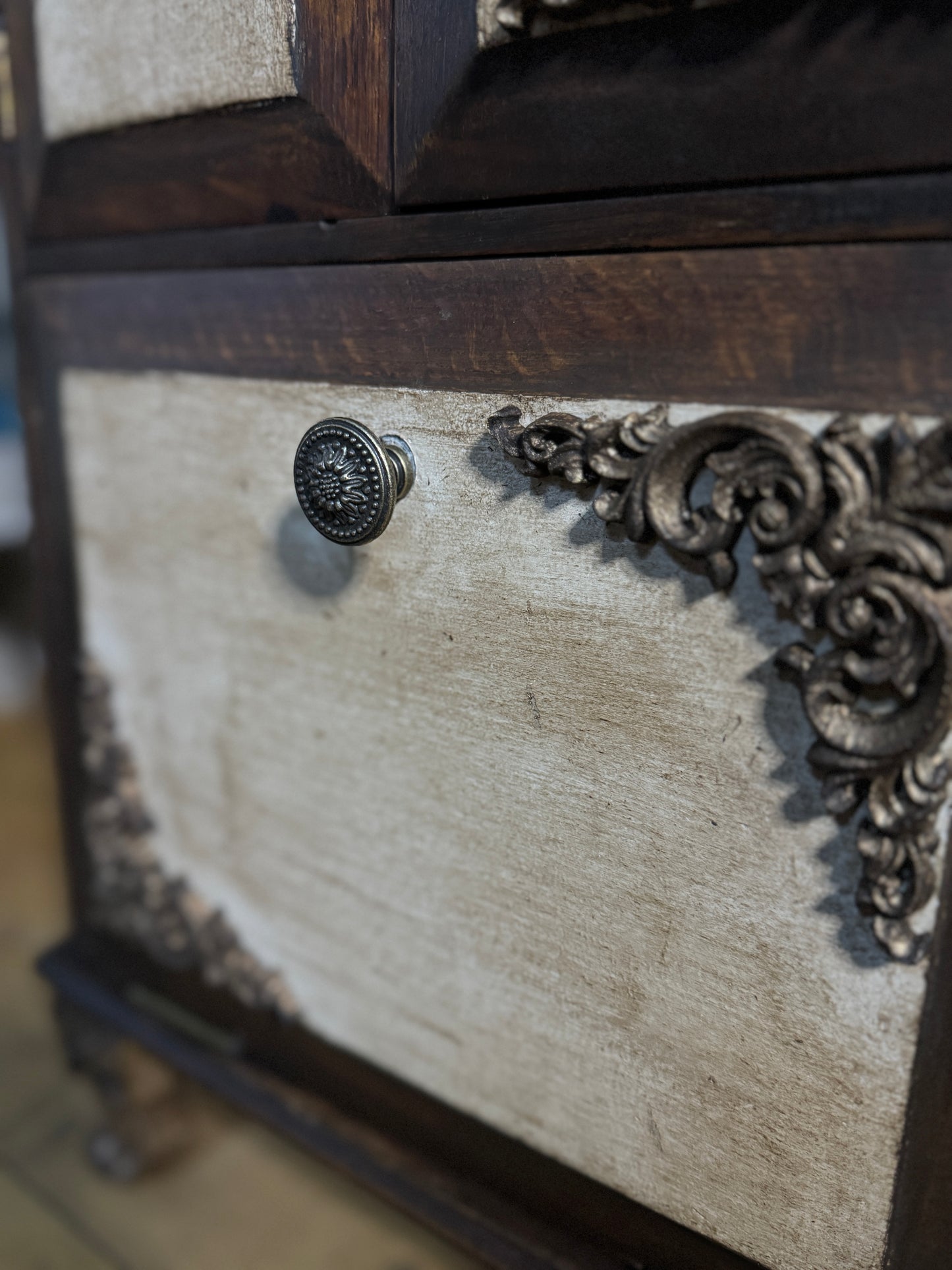 Vintage Upcycled Distressed Small Drink Cabinet with Lock
