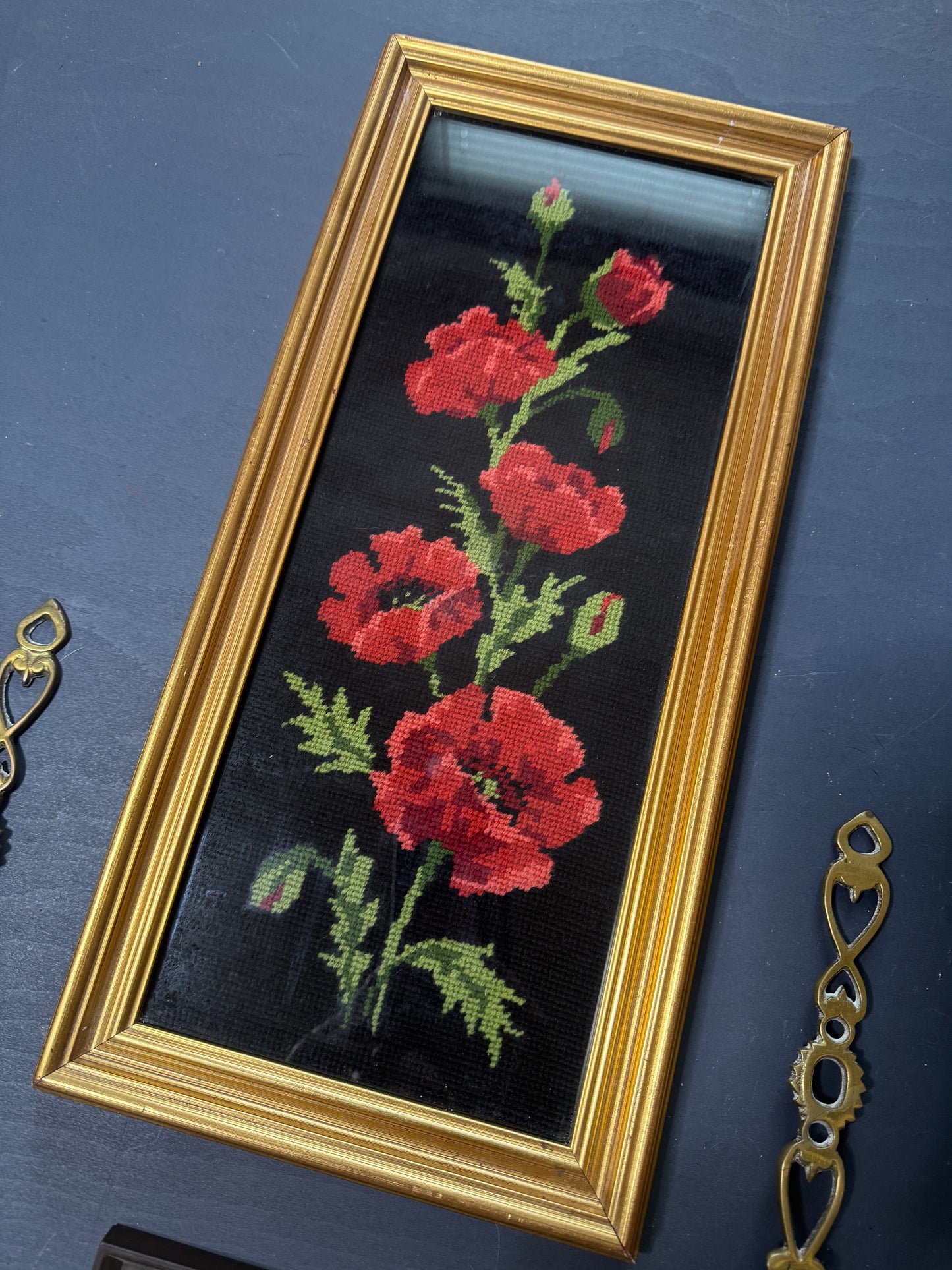 The Rose Parlour Vintage Gallery Wall Set : Brass Spoons , Embroidery
