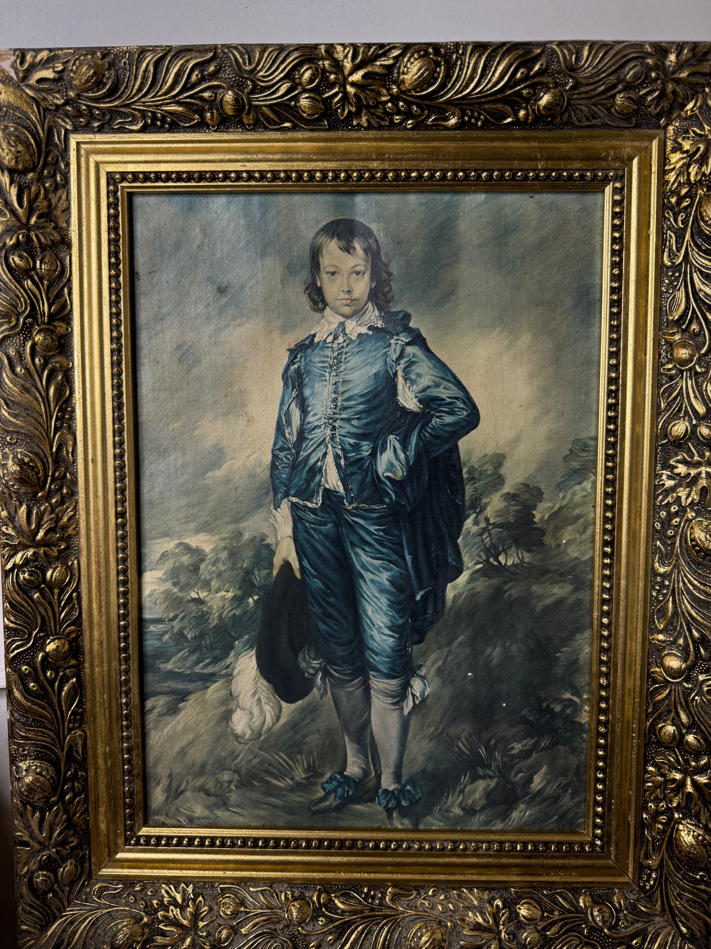 The Blue Boy by Thomas Gainsborough – Textured Print in Belvoir Gilt Frame