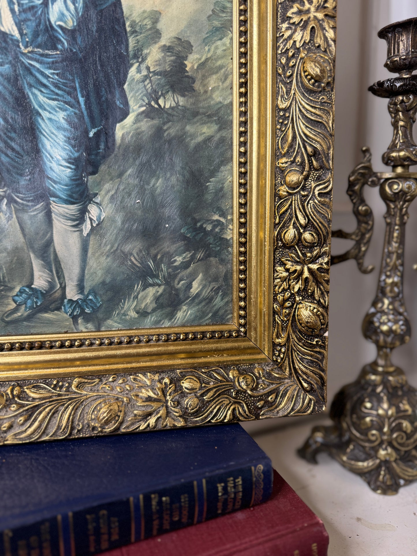The Blue Boy by Thomas Gainsborough – Textured Print in Belvoir Gilt Frame