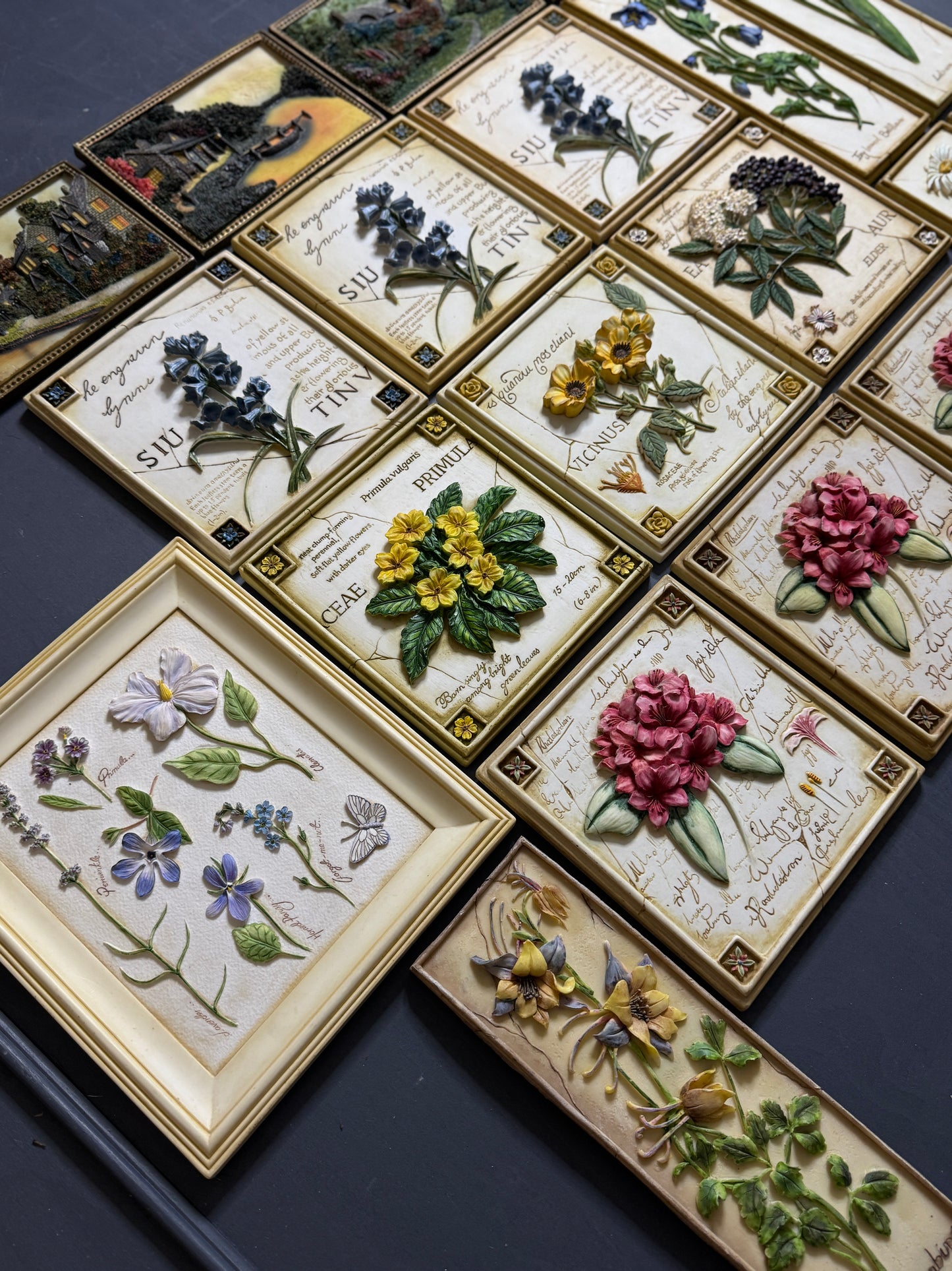 3D Hand-Painted Resin Floral Wall Plaques - Pick your Favourite