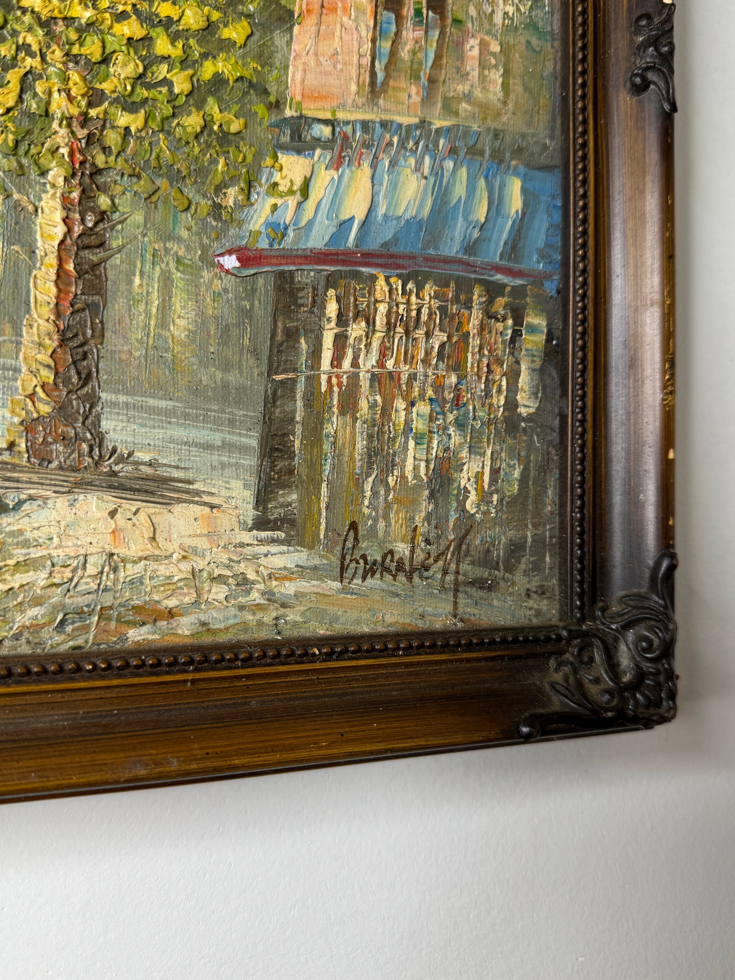 Signed BURNEY Impressionist Oil Painting – Ornate Wooden Frame