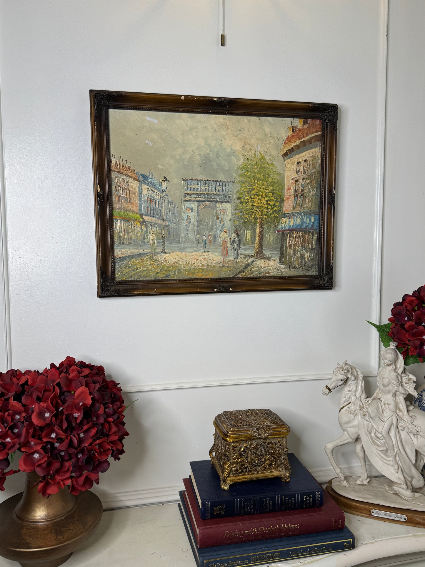 Signed BURNEY Impressionist Oil Painting – Ornate Wooden Frame