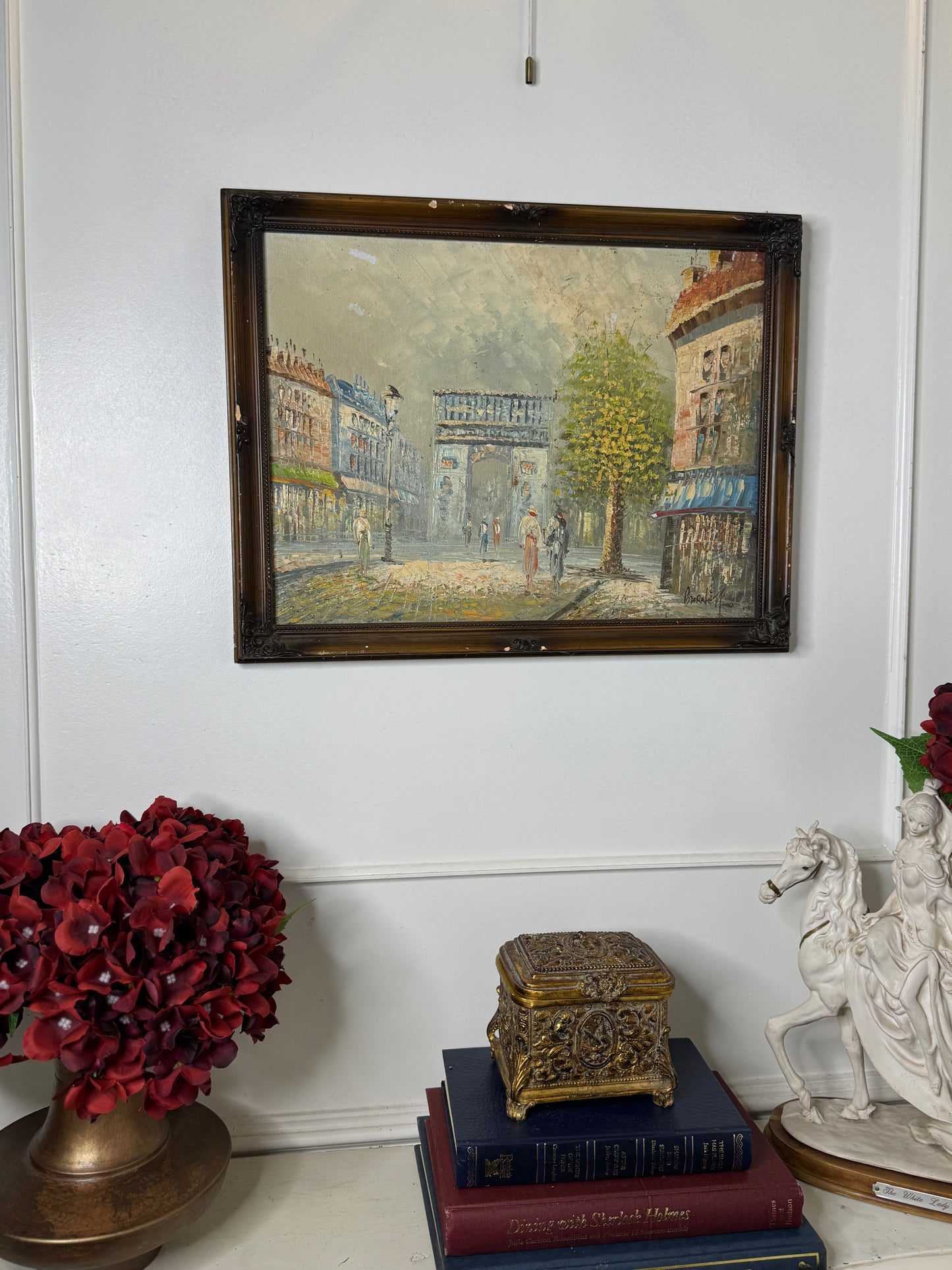 Signed BURNEY Impressionist Oil Painting – Ornate Wooden Frame