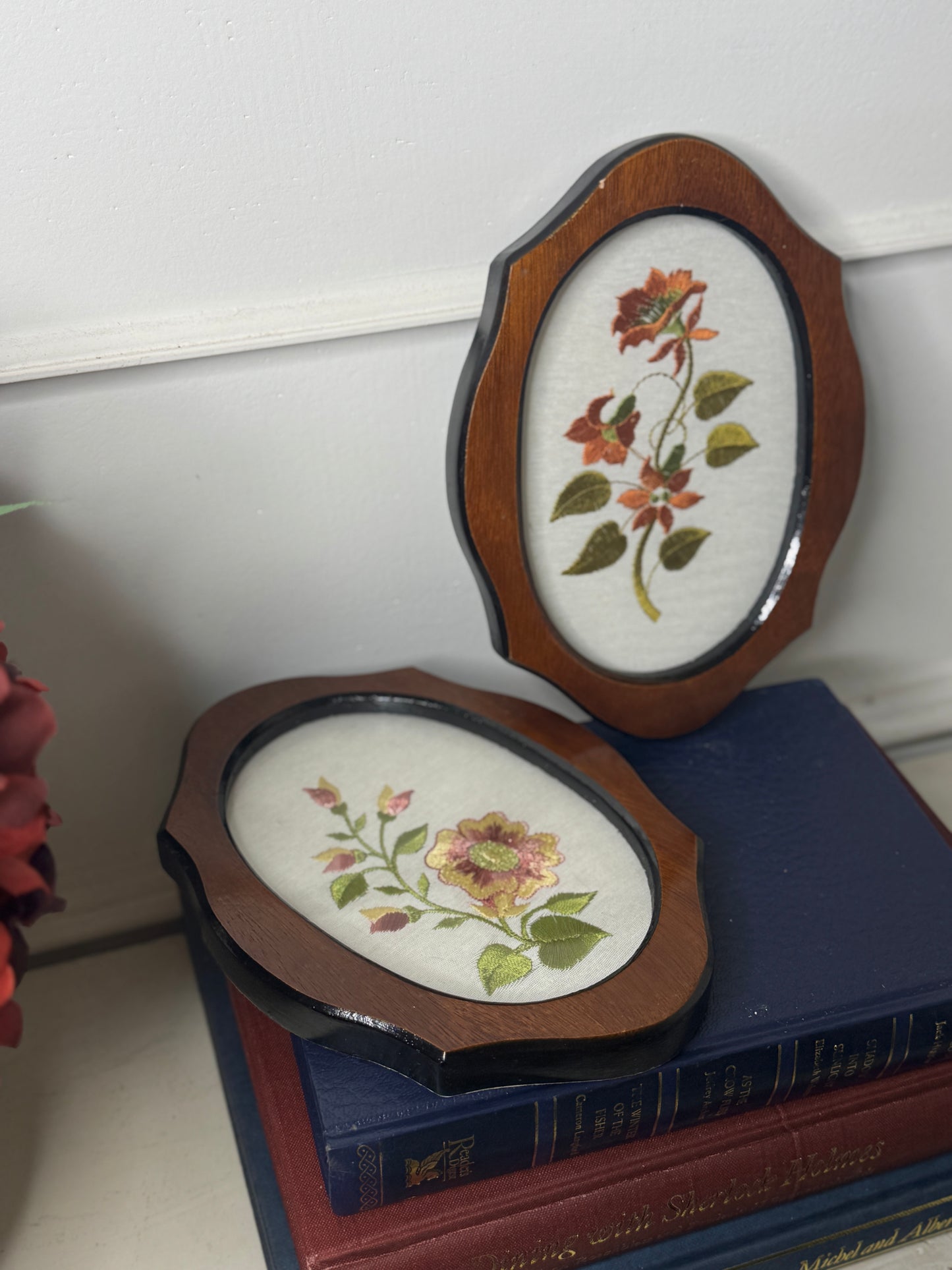 The Rosemere Collection – Vintage Floral Embroidery in Carved Frames