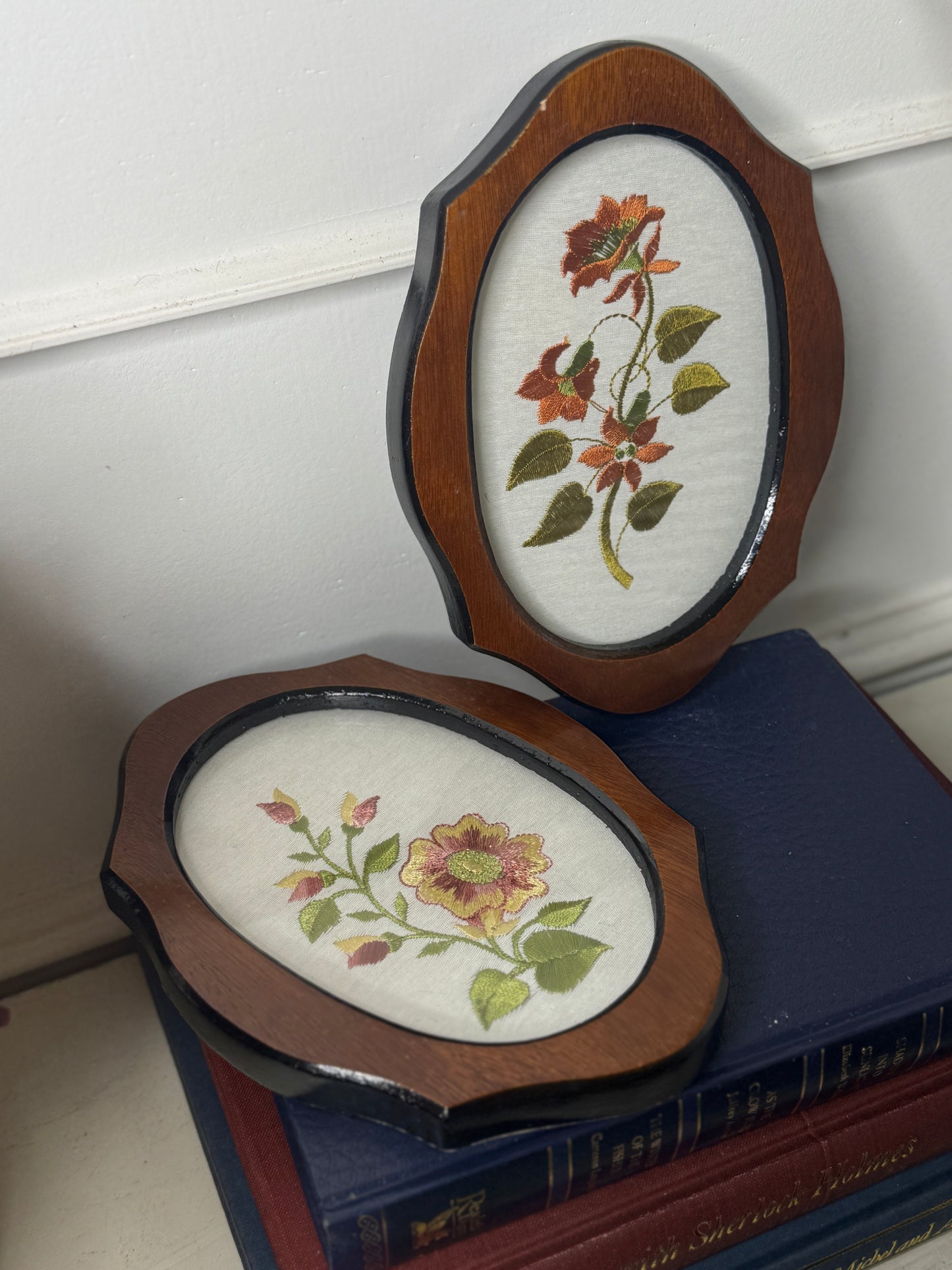 The Rosemere Collection – Vintage Floral Embroidery in Carved Frames